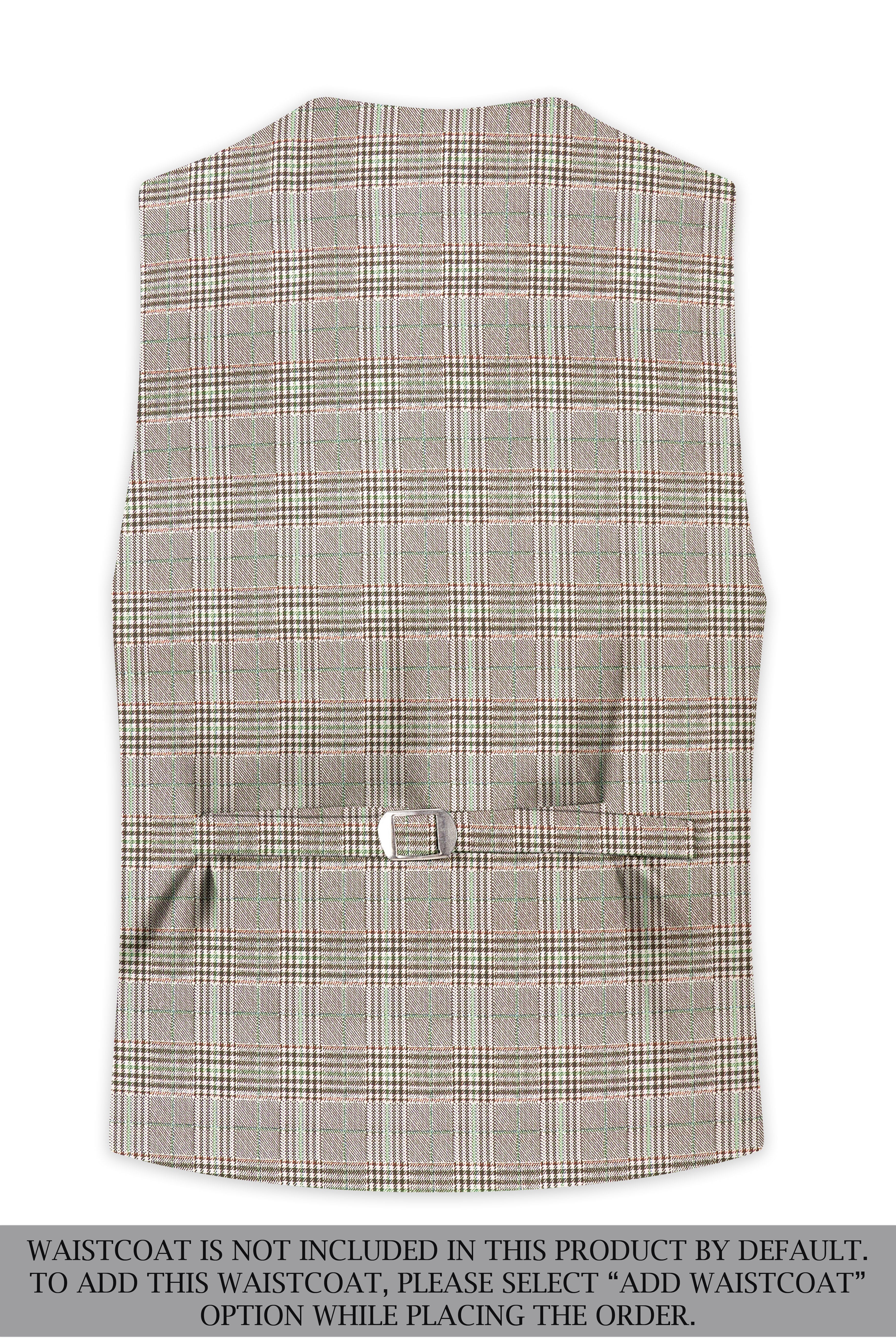 Truffle-Café Noir Brown Plaid Wool Rich Double Breasted Suit