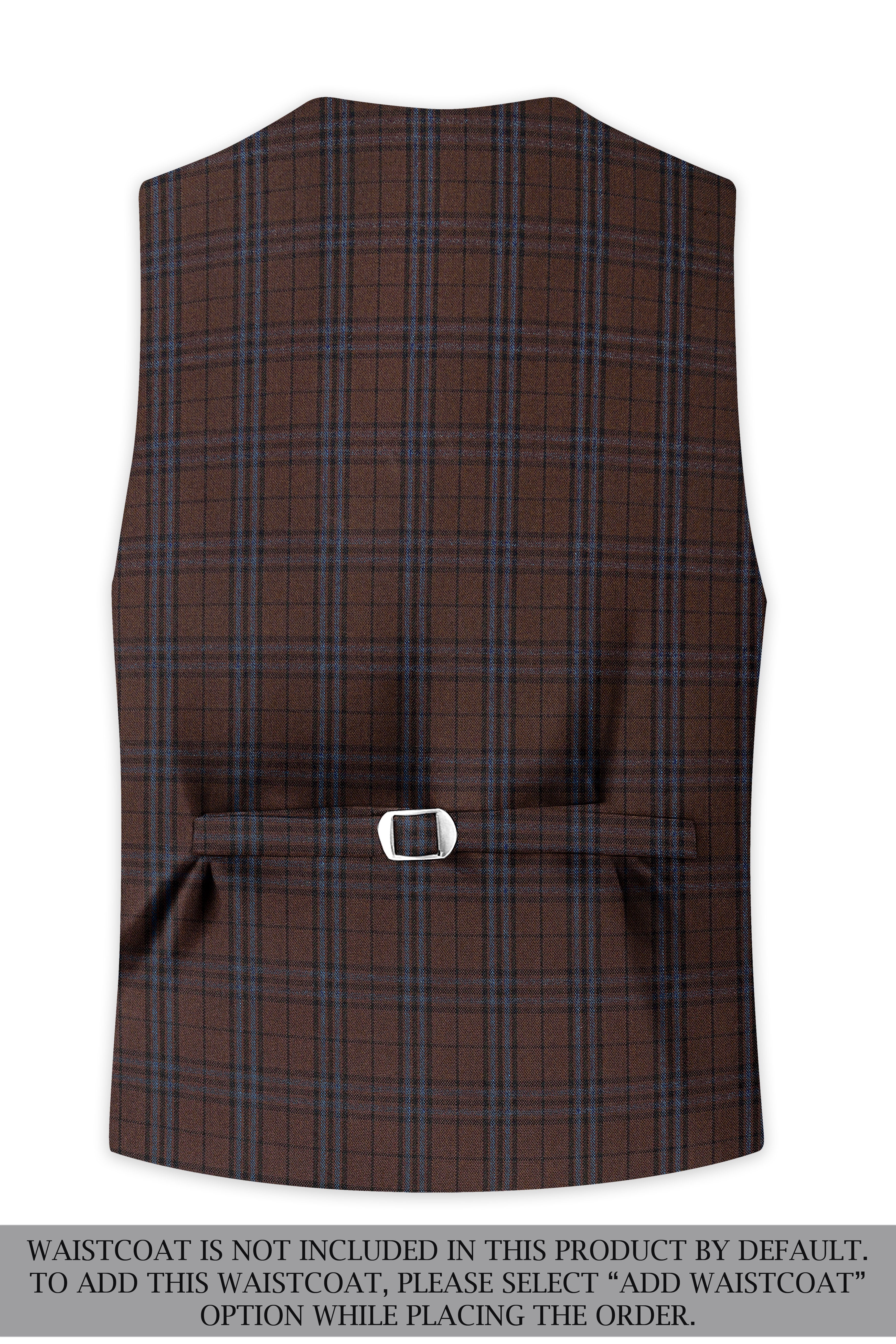 Cedar-Gingerbread Brown Plaid Wool blend Double Brested Suit