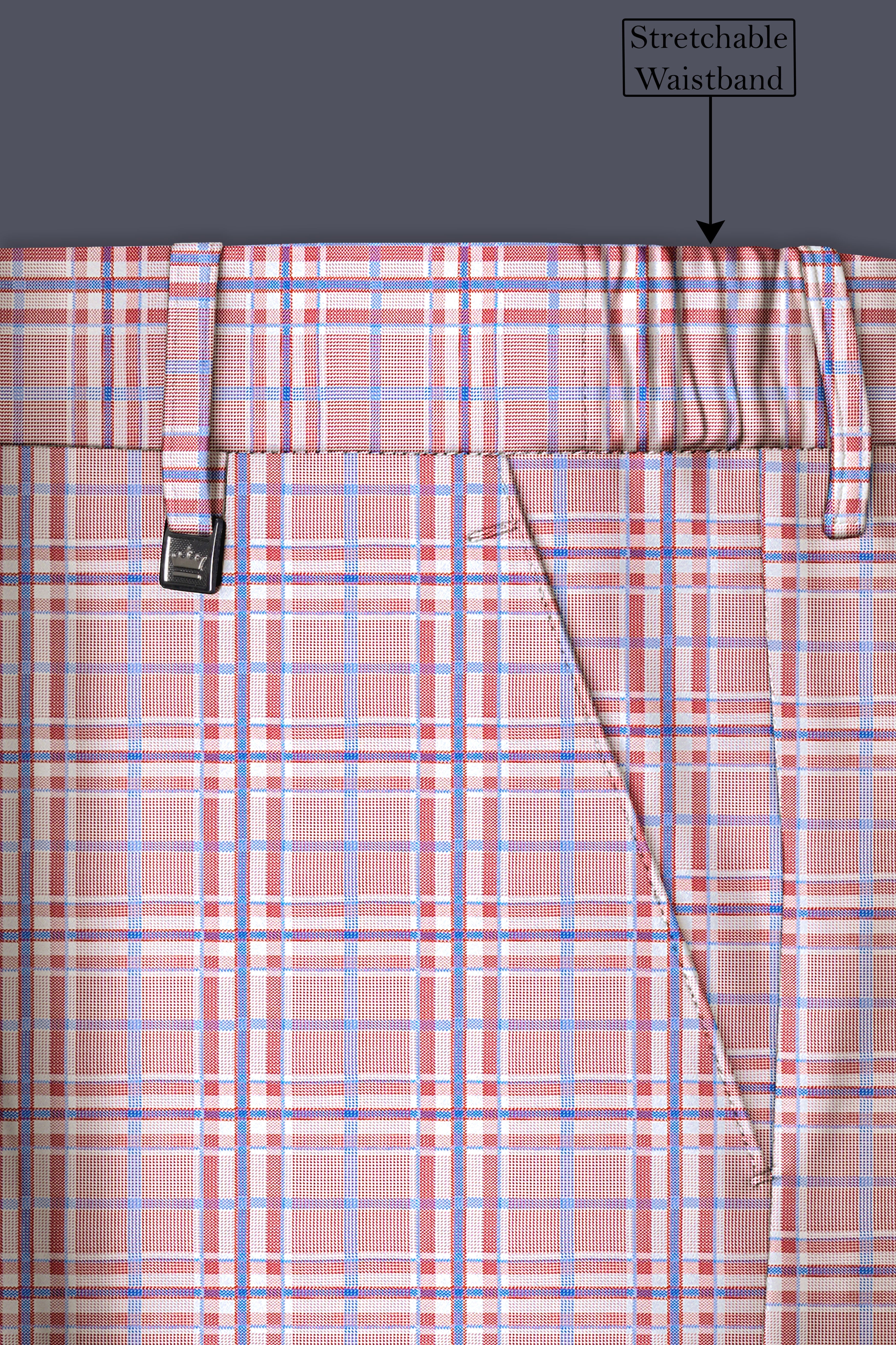 Velour-Turkish Rose Pink And Wild Blue Plaid Wool Rich Tuxedo Suit