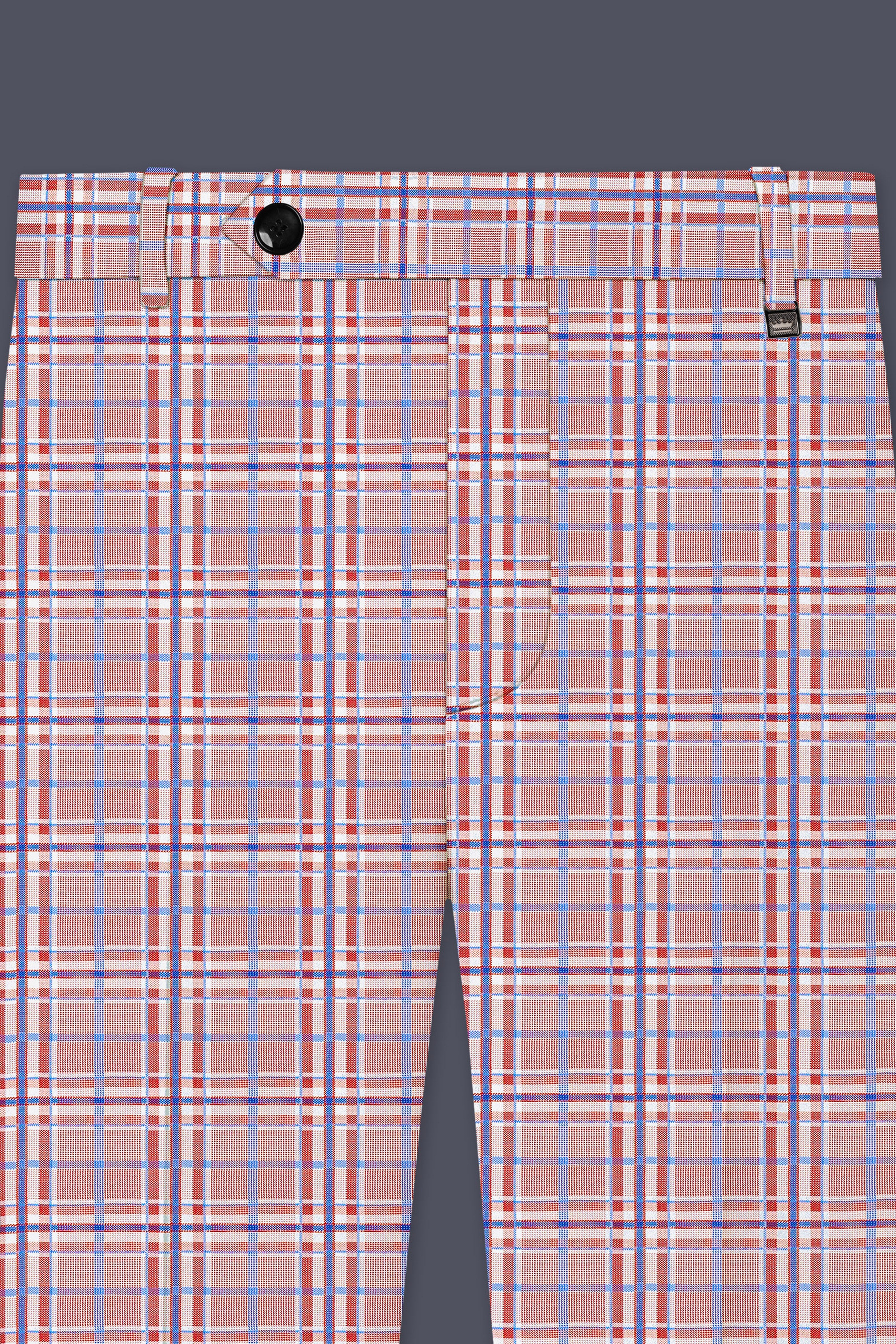 Velour-Turkish Rose Pink And Wild Blue Plaid Wool Rich Bandhgala Suit