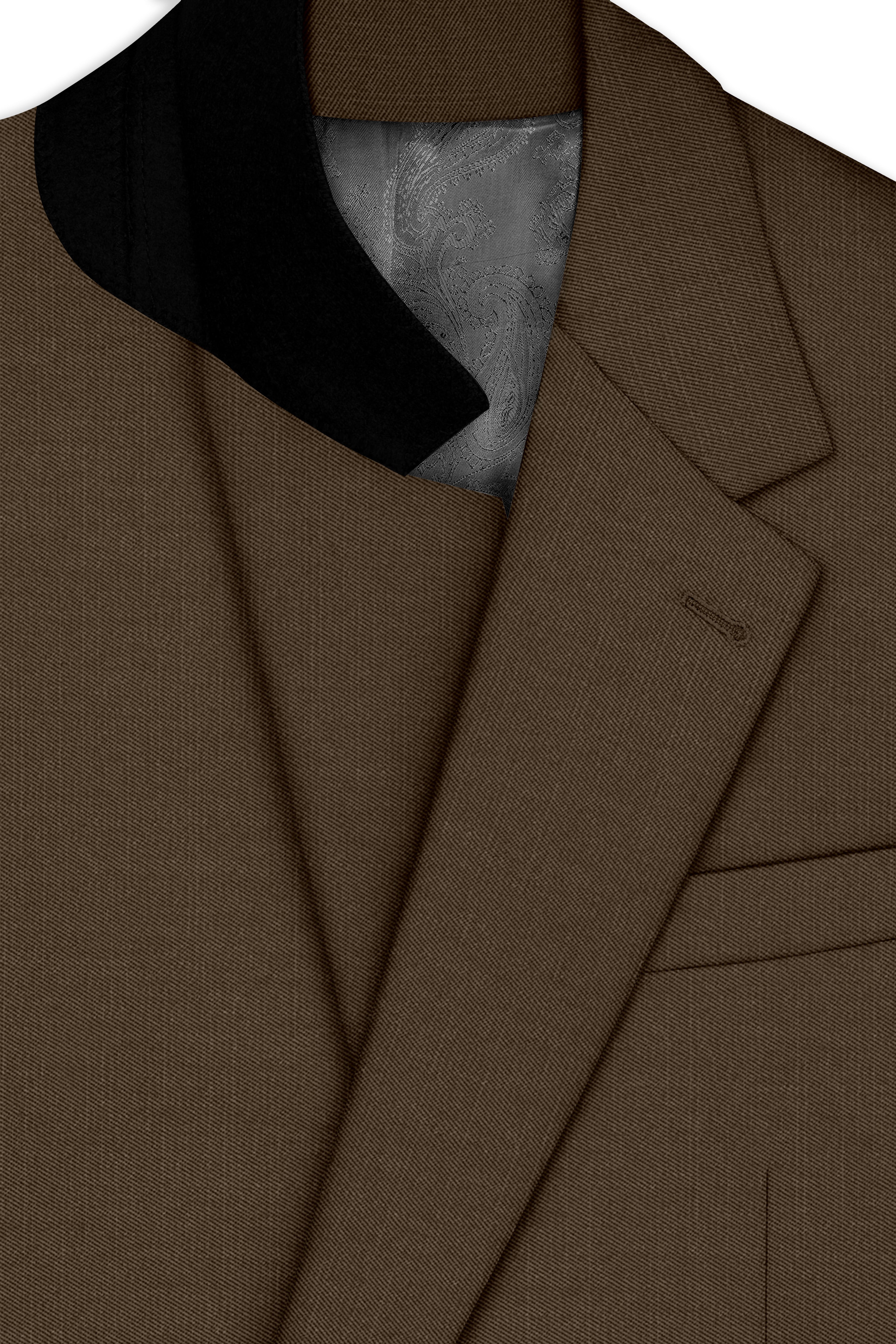 Terrano-Mocha Brown Wool Rich Slight Stretch Single Breasted Suit