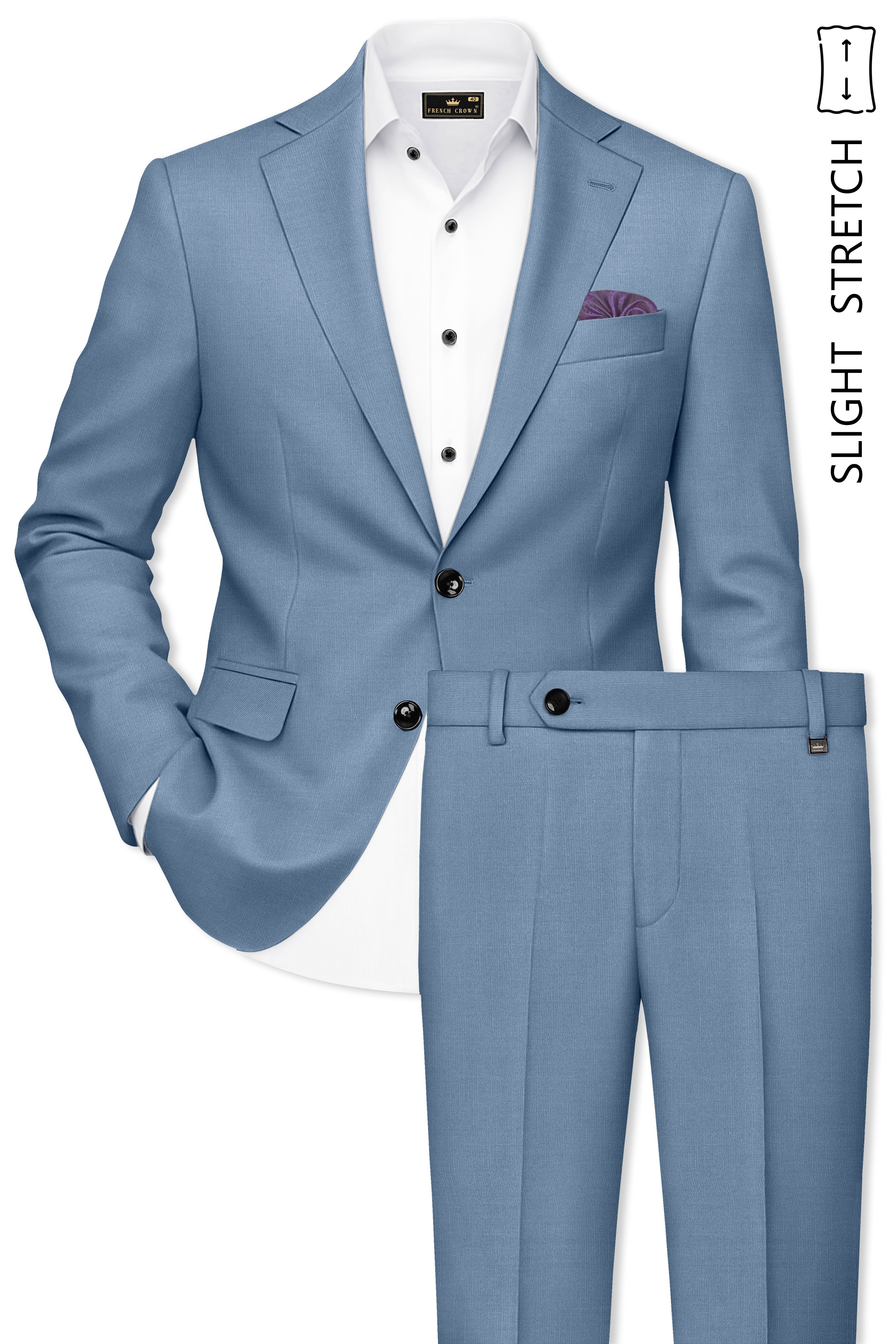 Celestor-Lynch Blue Wool Rich Slight Stretch Single Breasted Suit