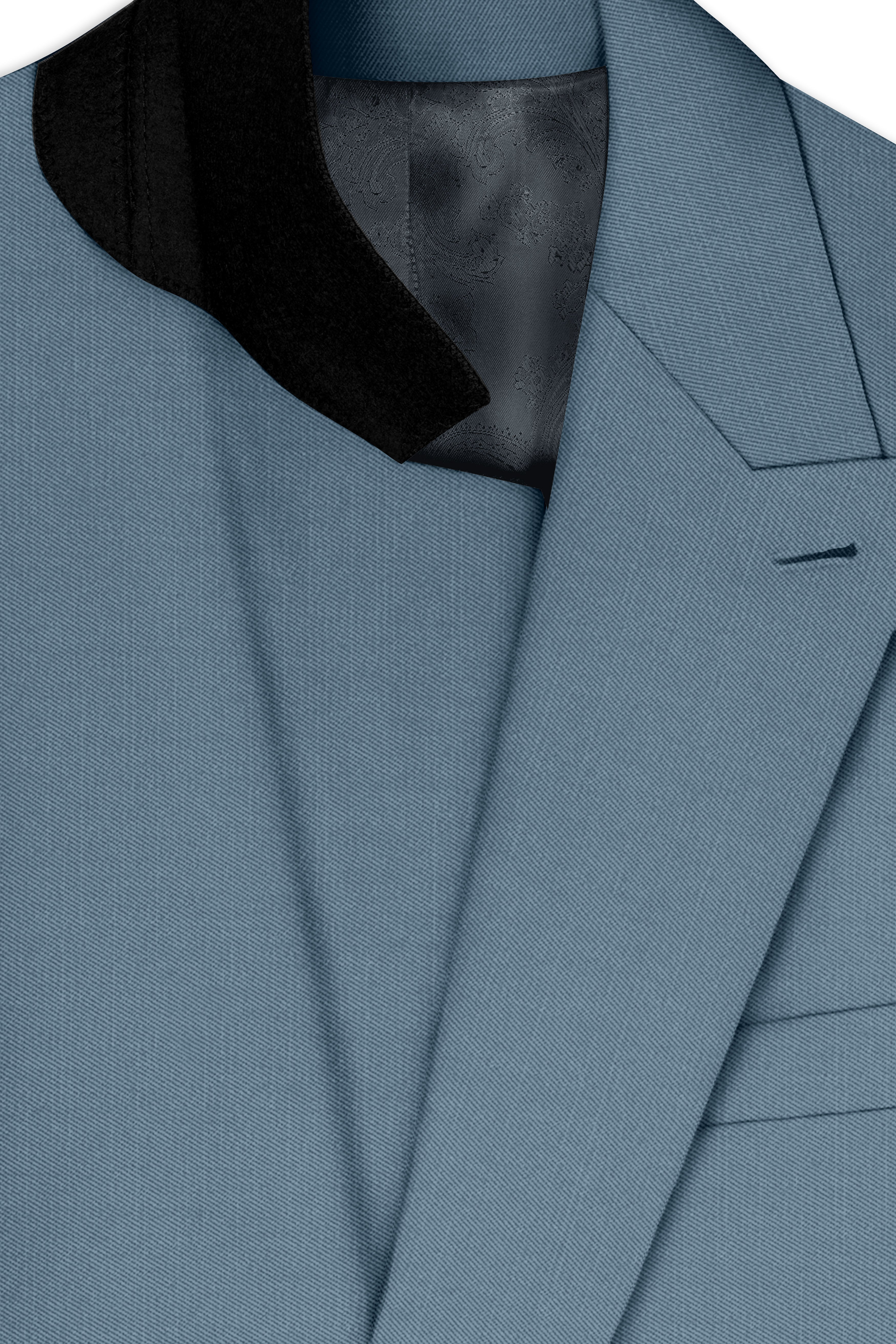 Sapphire-Fiord Blue Wool Rich Slight Stretch Double Breasted Suit