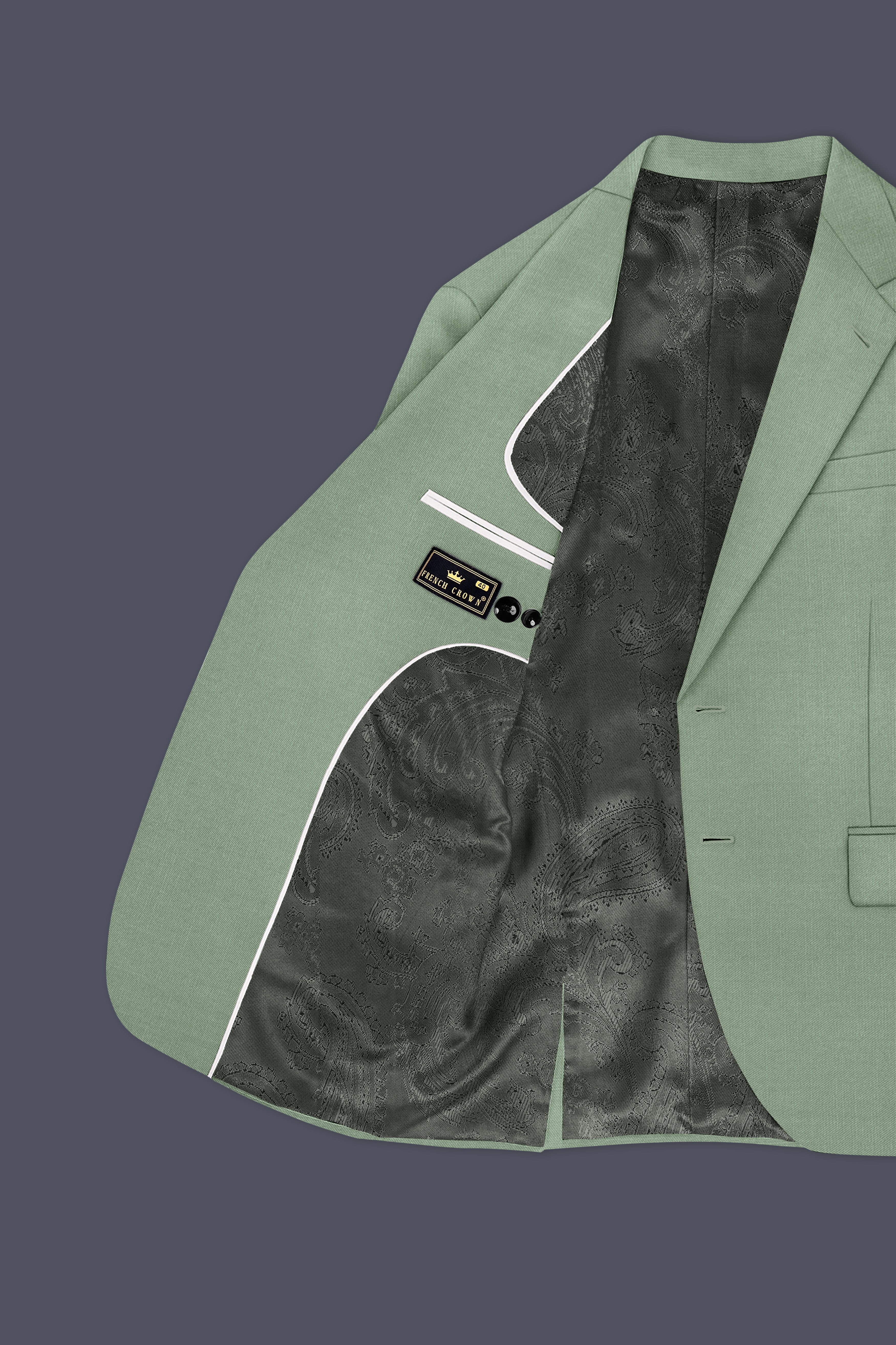 Basil-Spanish Green Wool Rich Slight Stretch Single Breasted Suit