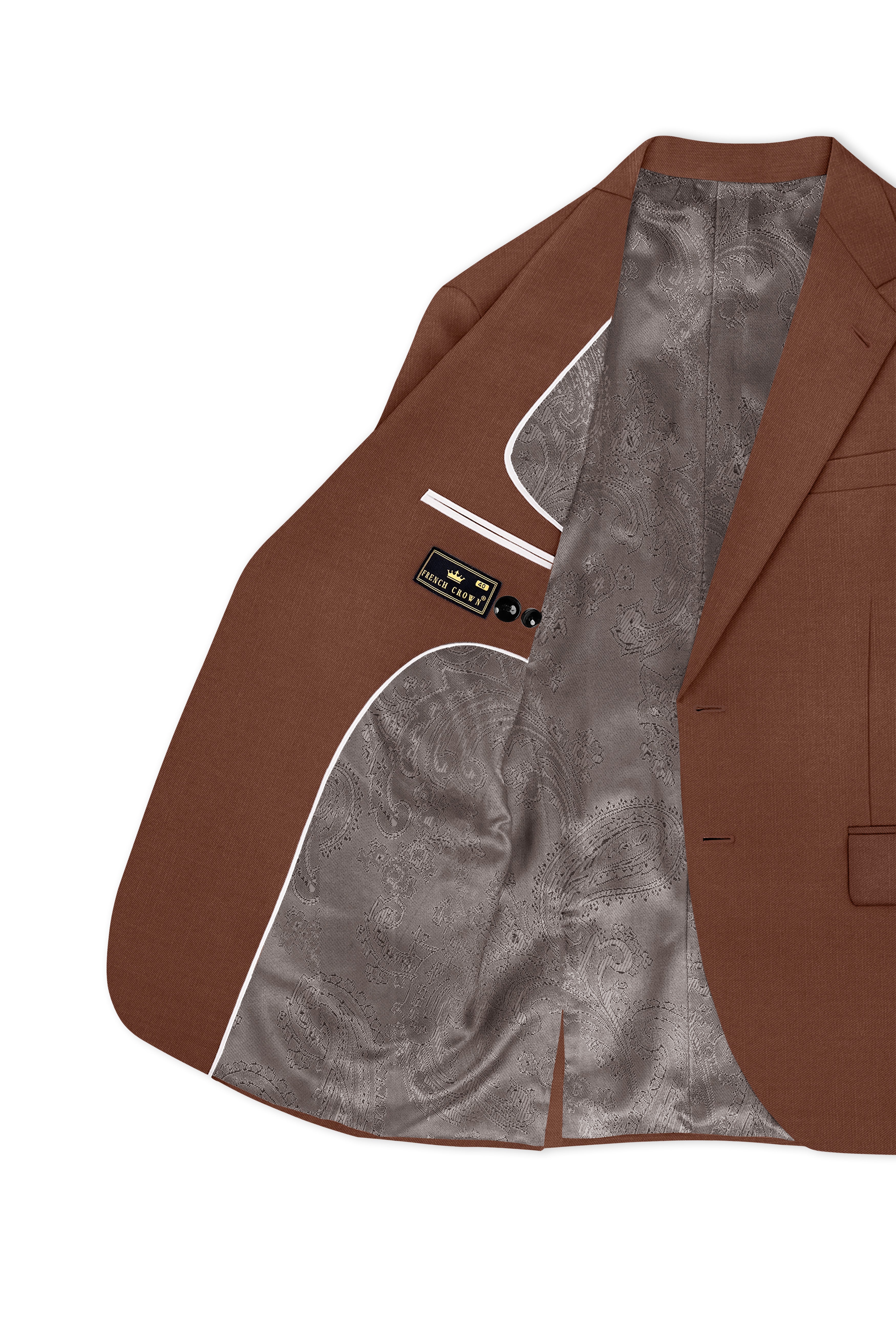Sienna-Rust Brown Wool Rich Slight Stretch Single Breasted Suit