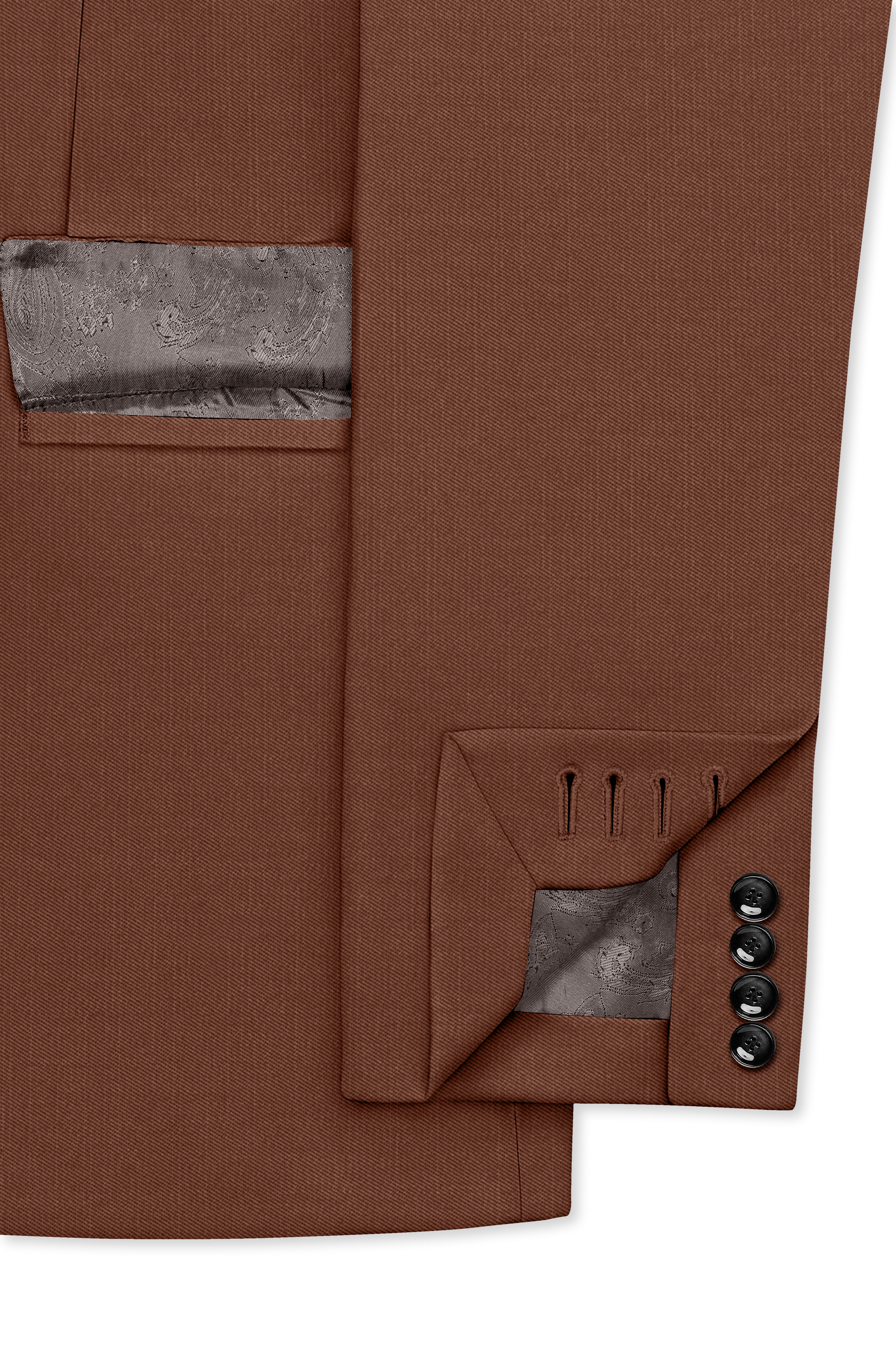 Sienna-Rust Brown Wool Rich Slight Stretch Single Breasted Suit