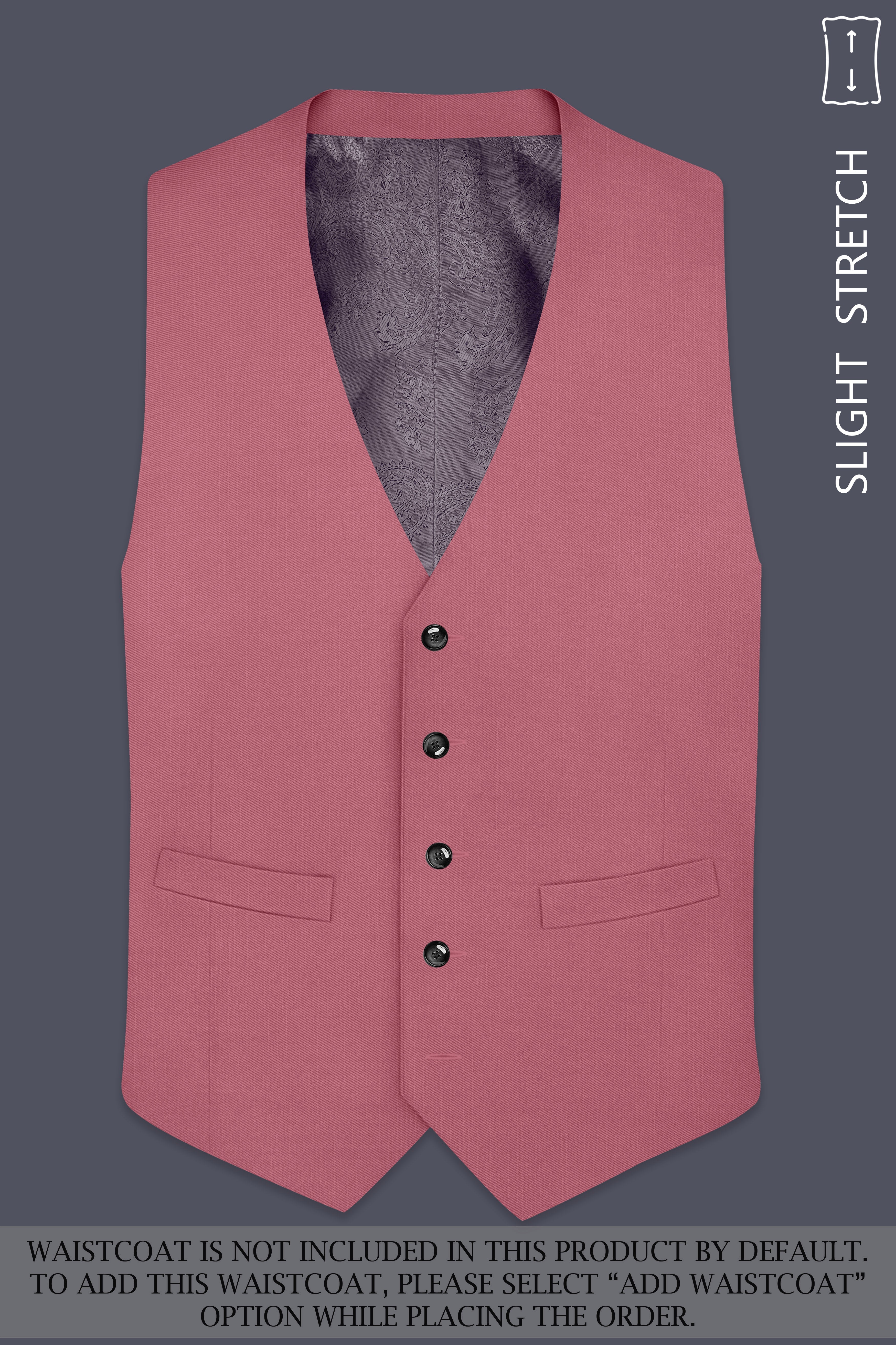 Soleil-Peach Wool Rich Slight Stretch Single Breasted Suit