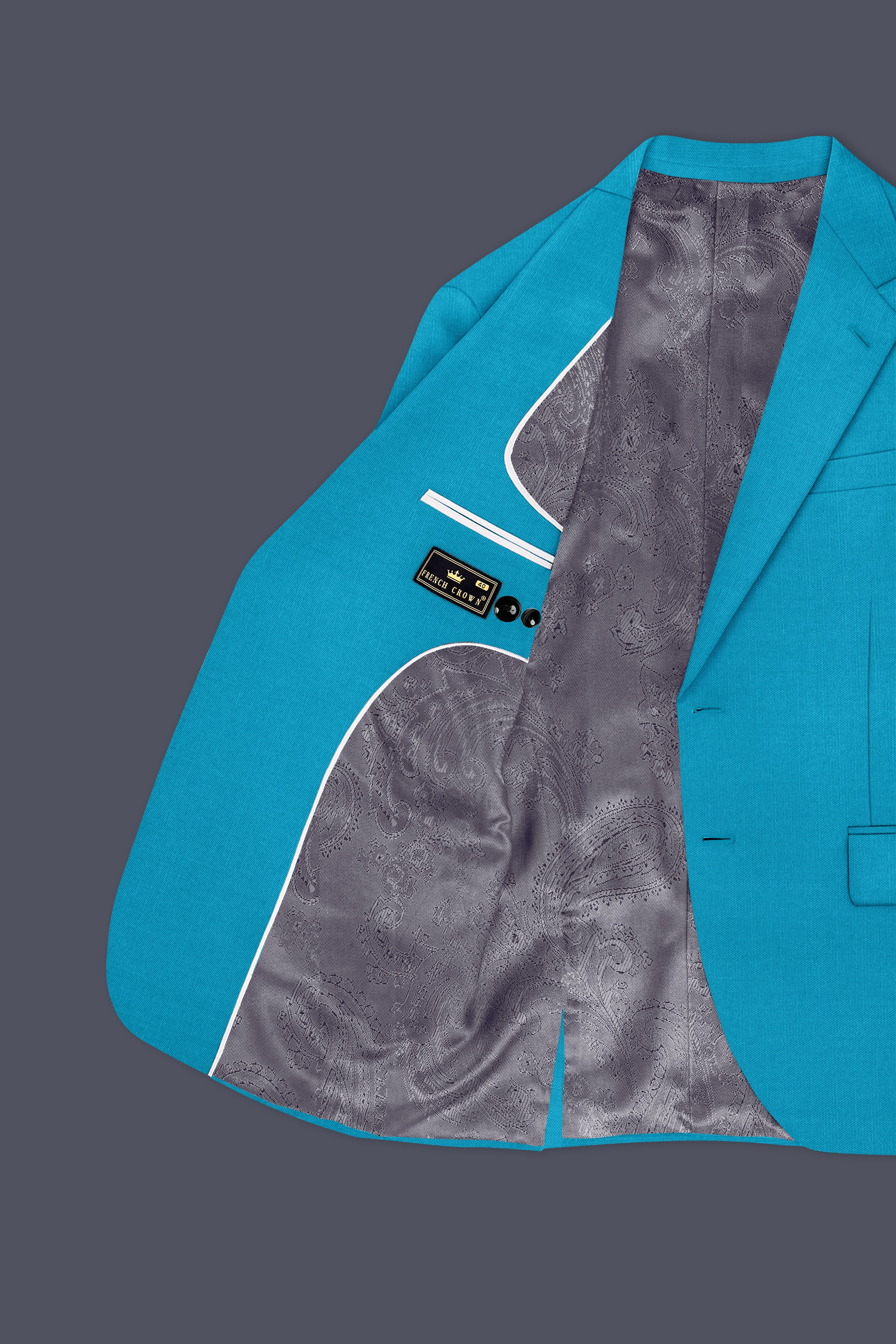 Atlantic-Bondi Blue Wool Rich Slight Stretch Single Breasted Suit