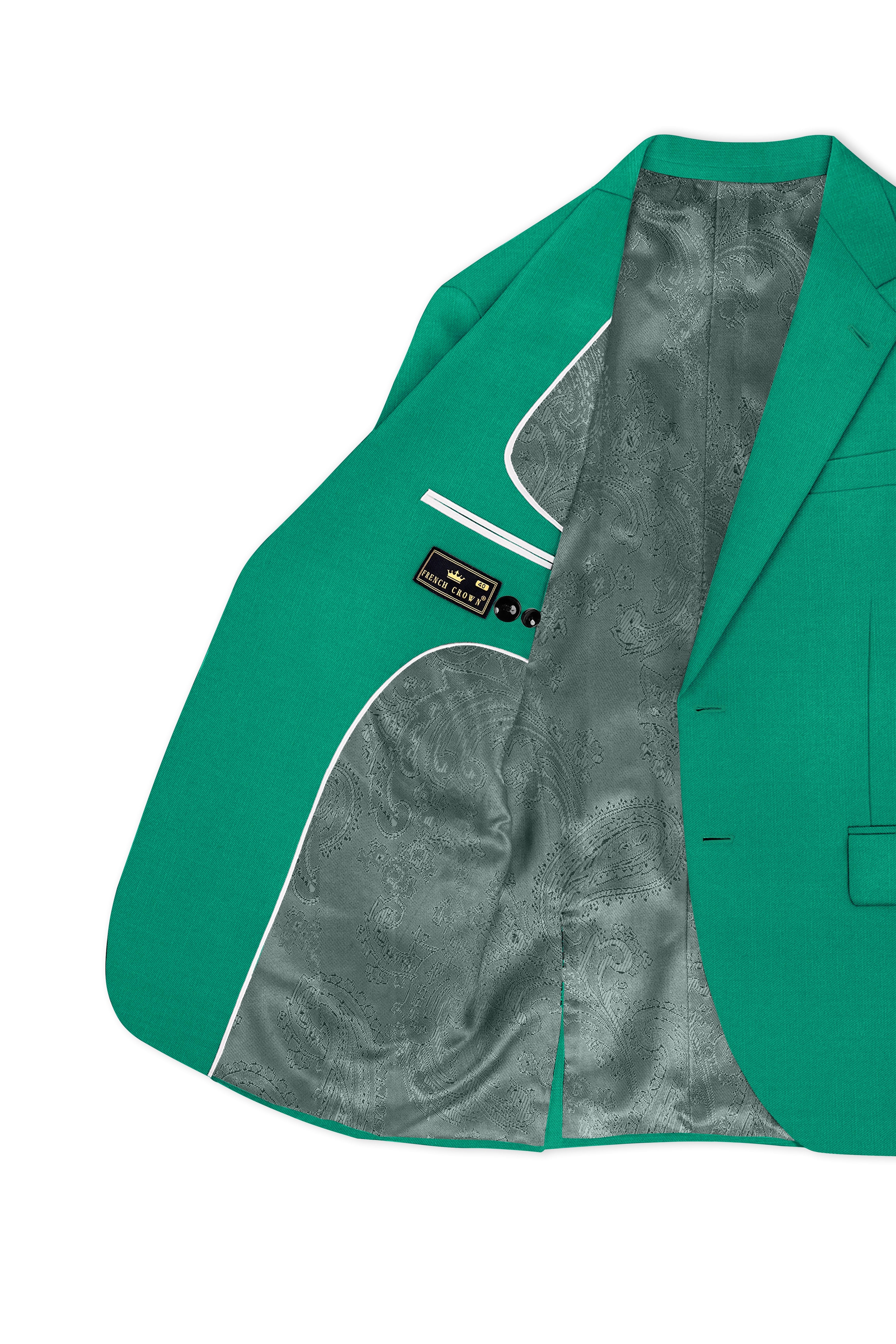 Emerald-Tropical Green Wool Rich Slight Stretch Single Breasted Suit