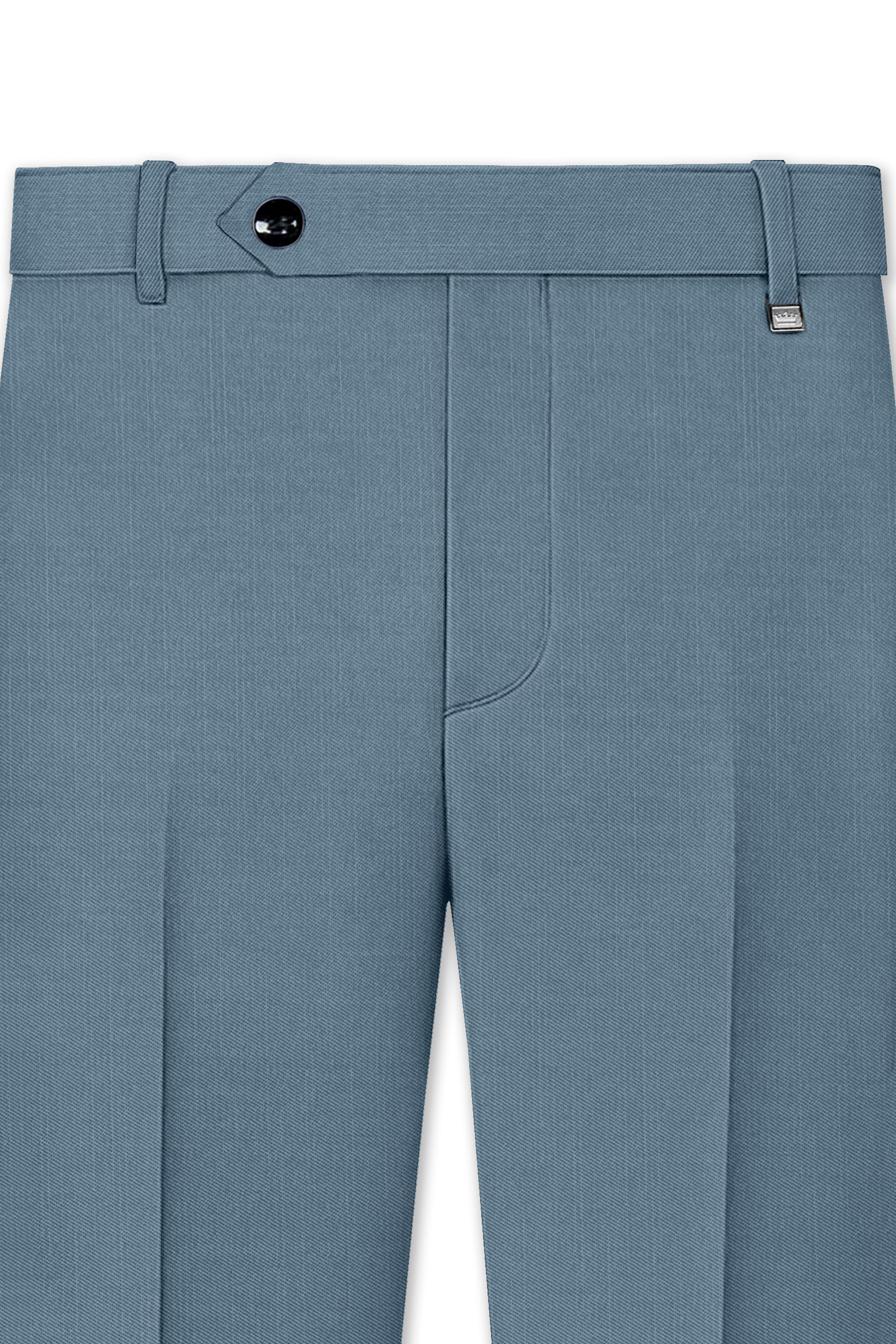 Sapphire-Fiord Blue Wool Rich Slight Stretch Single Breasted Suit