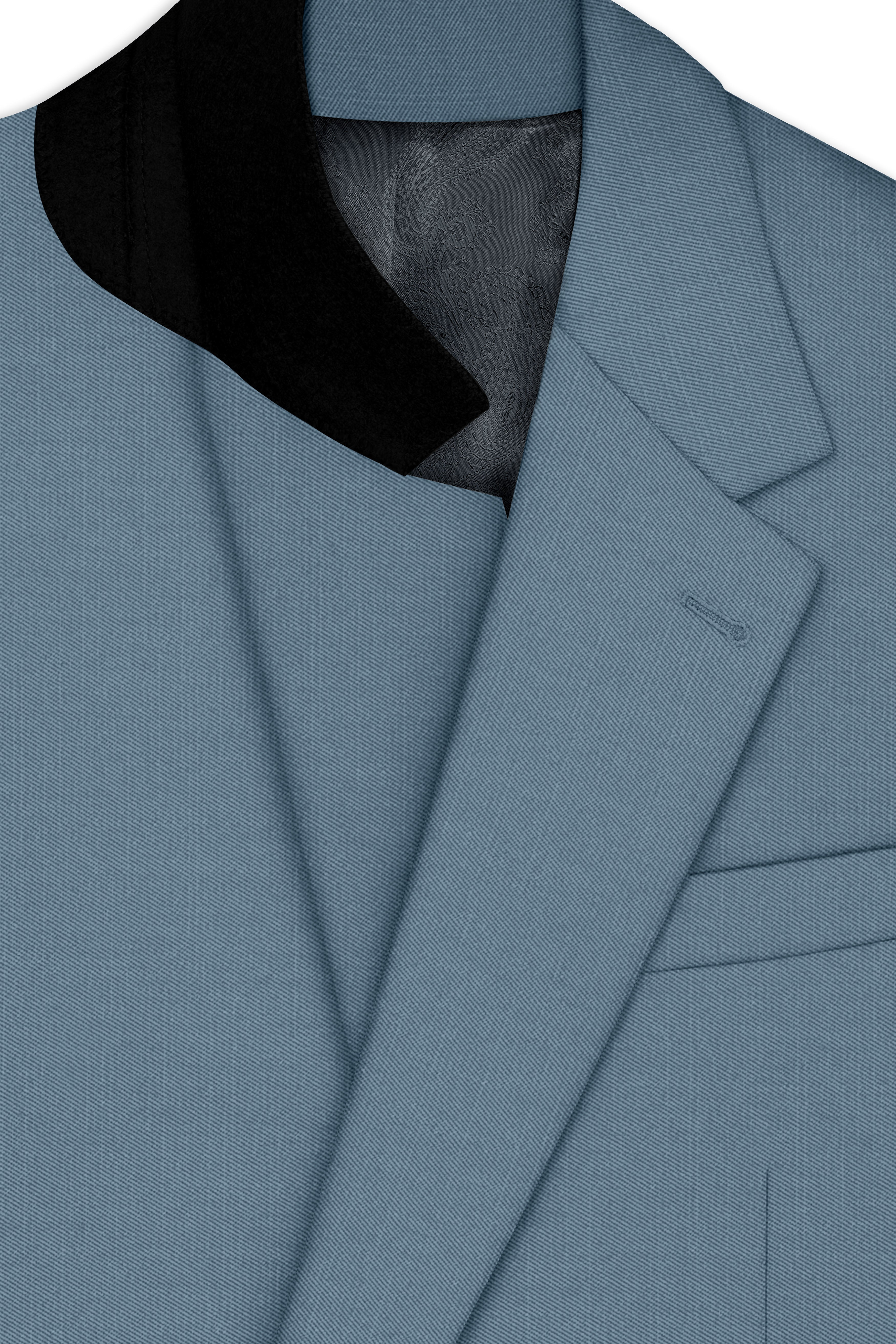 Sapphire-Fiord Blue Wool Rich Slight Stretch Single Breasted Suit