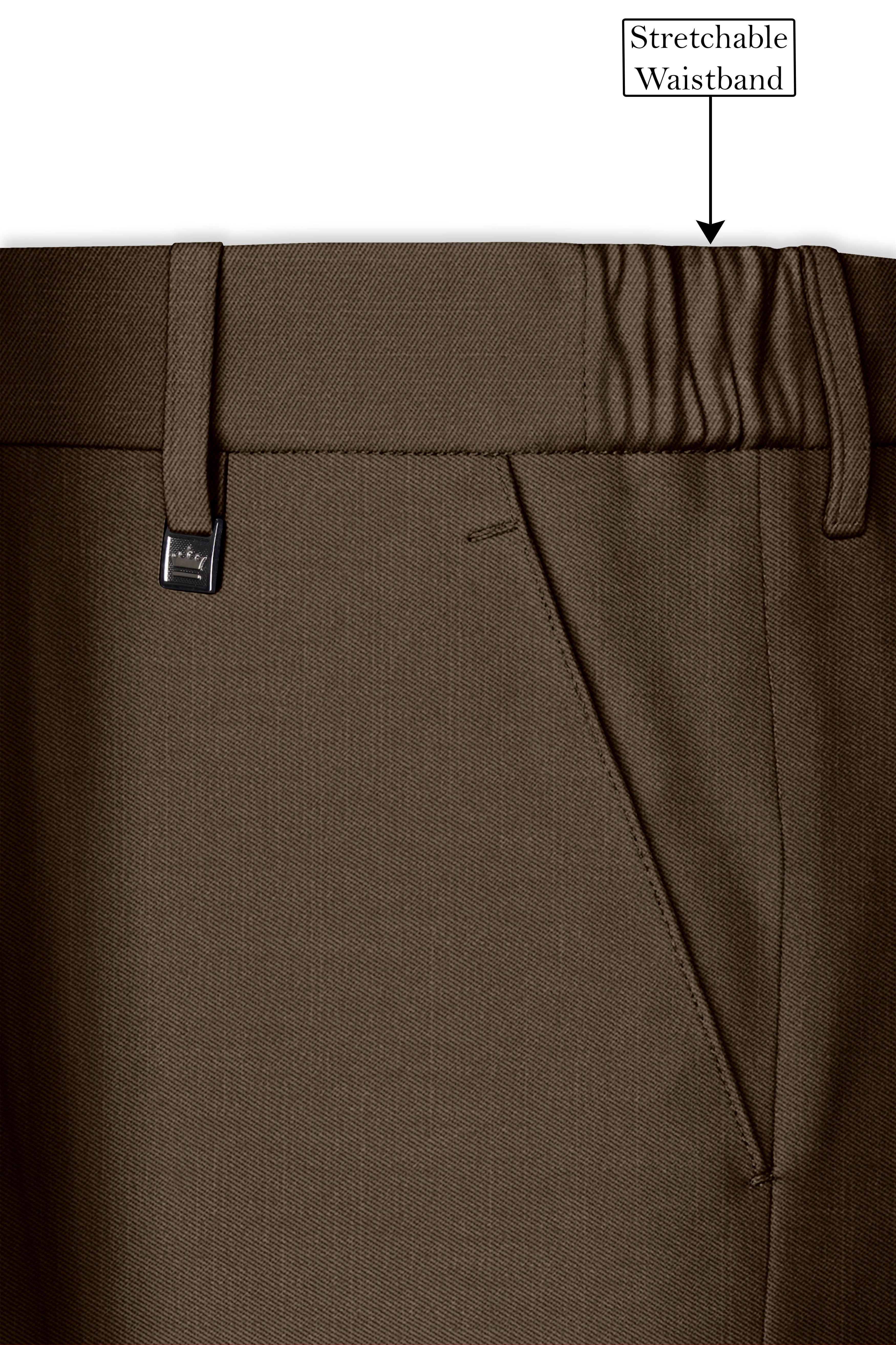Terrano-Mocha Brown Wool Rich Slight Stretch Double Breasted Suit