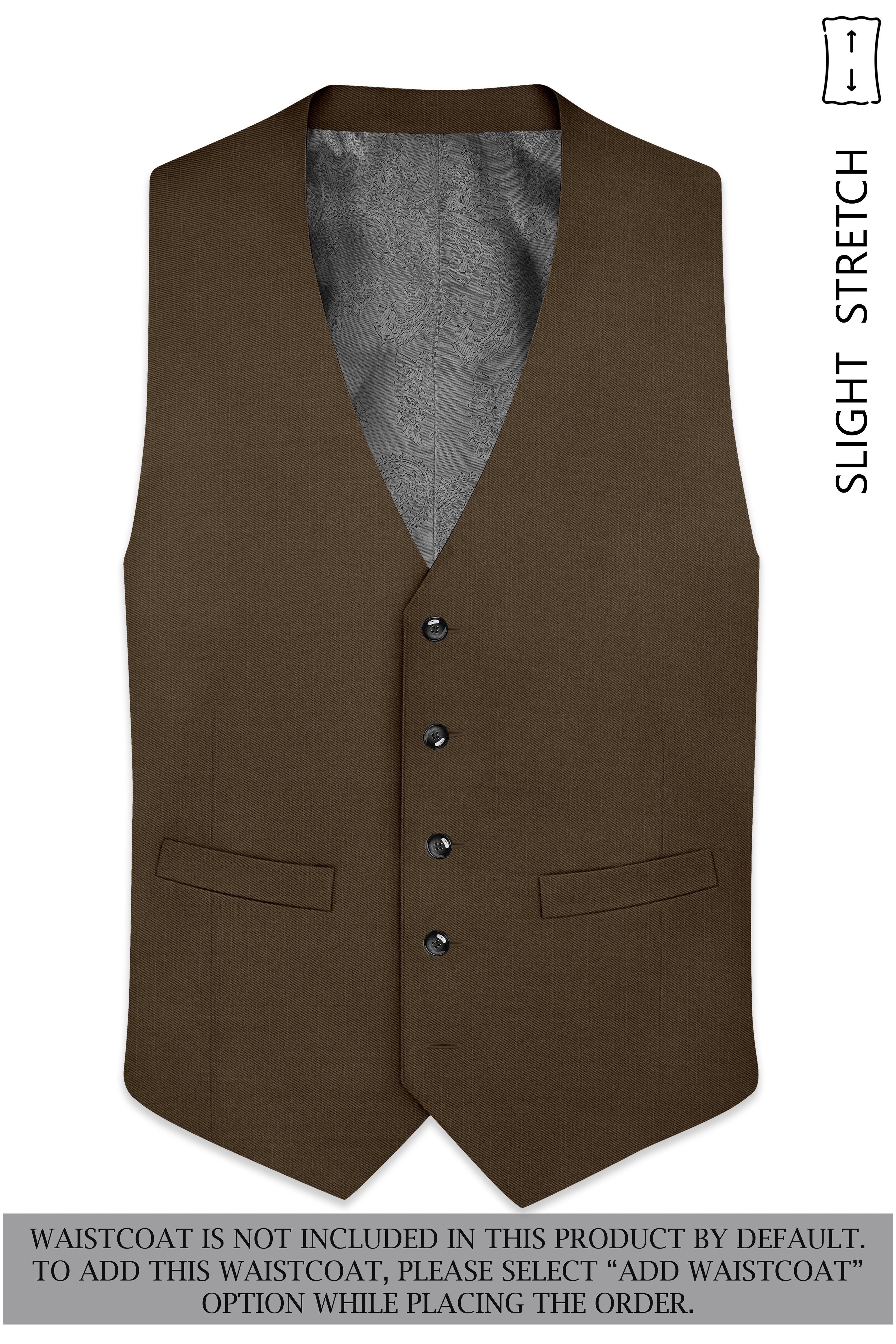 Terrano-Mocha Brown Wool Rich Slight Stretch Double Breasted Suit