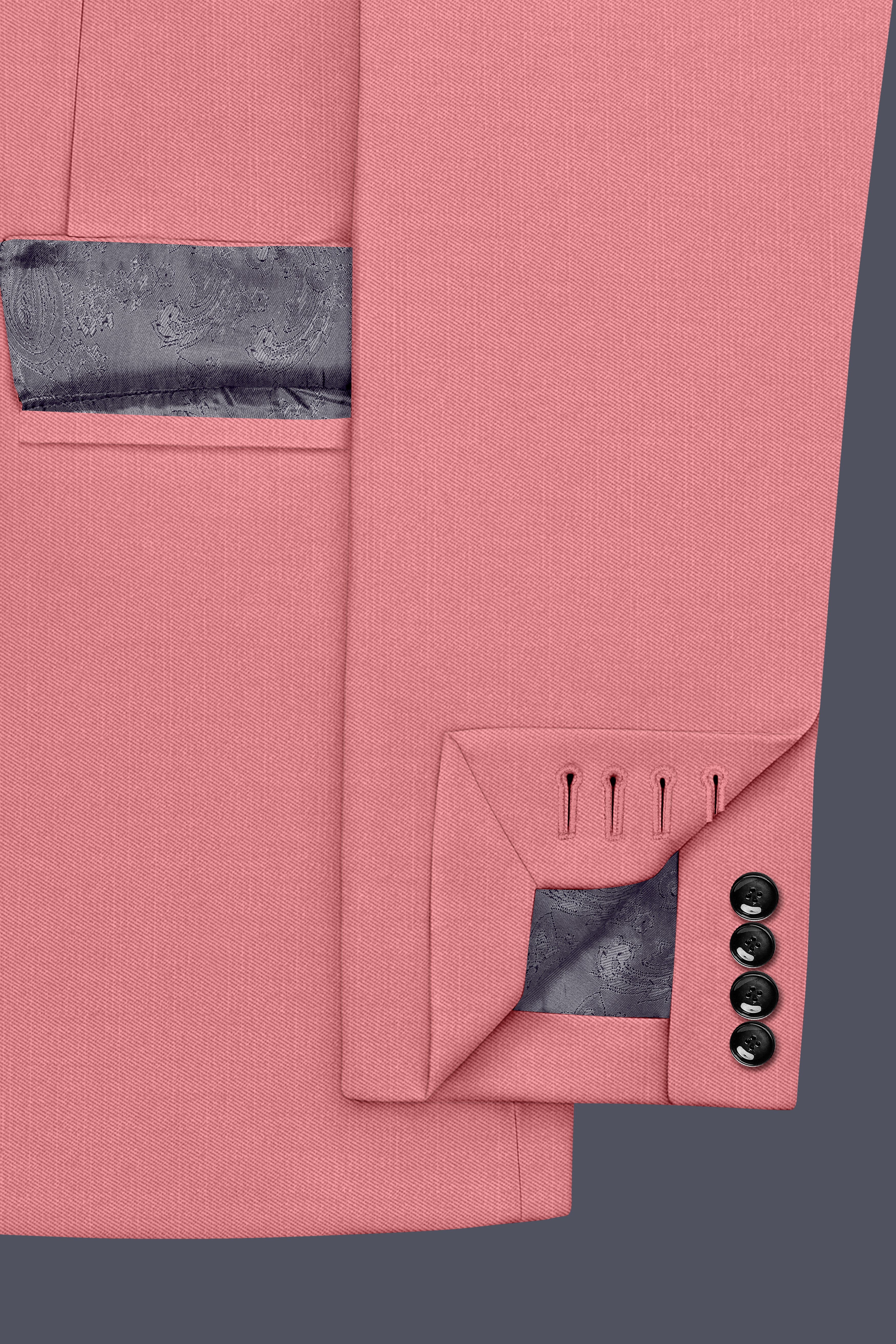 Solaro-Coral Orange Wool Rich Slight Stretch Double Breasted Suit