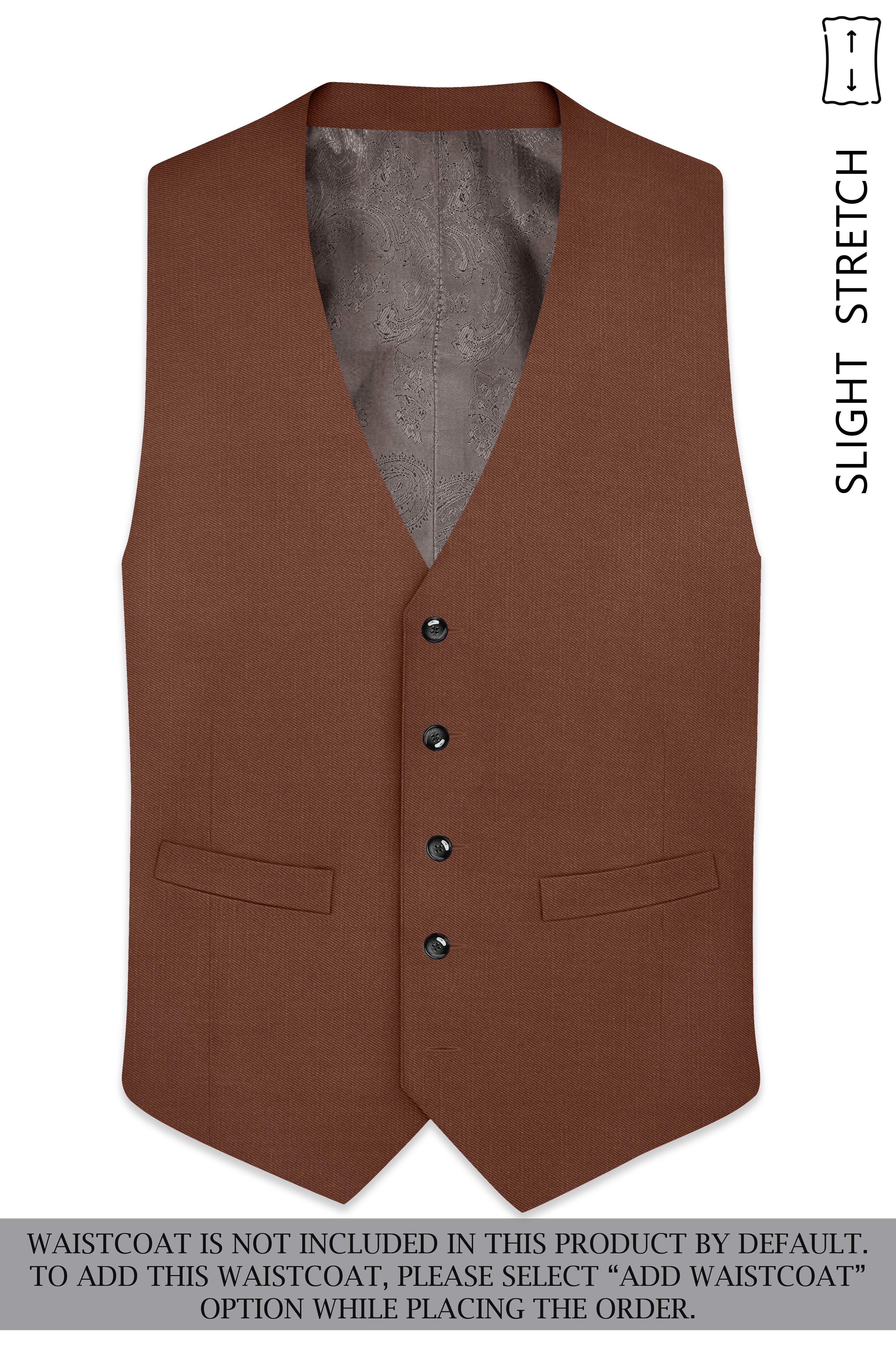 Sienna-Rust Brown Wool Rich Slight Stretch Double Breasted Suit