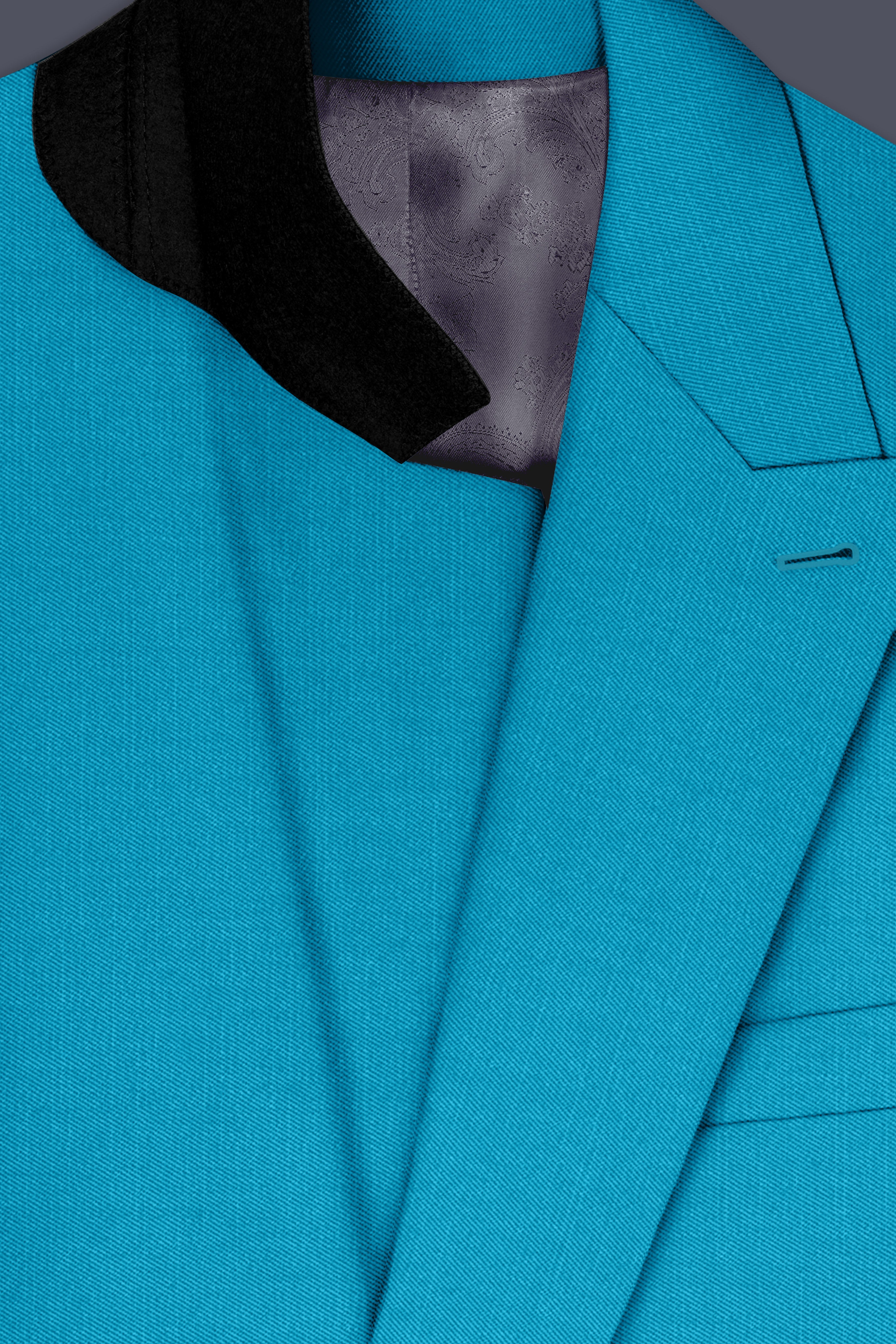 Atlantic-Bondi Blue Wool Rich Slight Stretch Double Breasted Suit