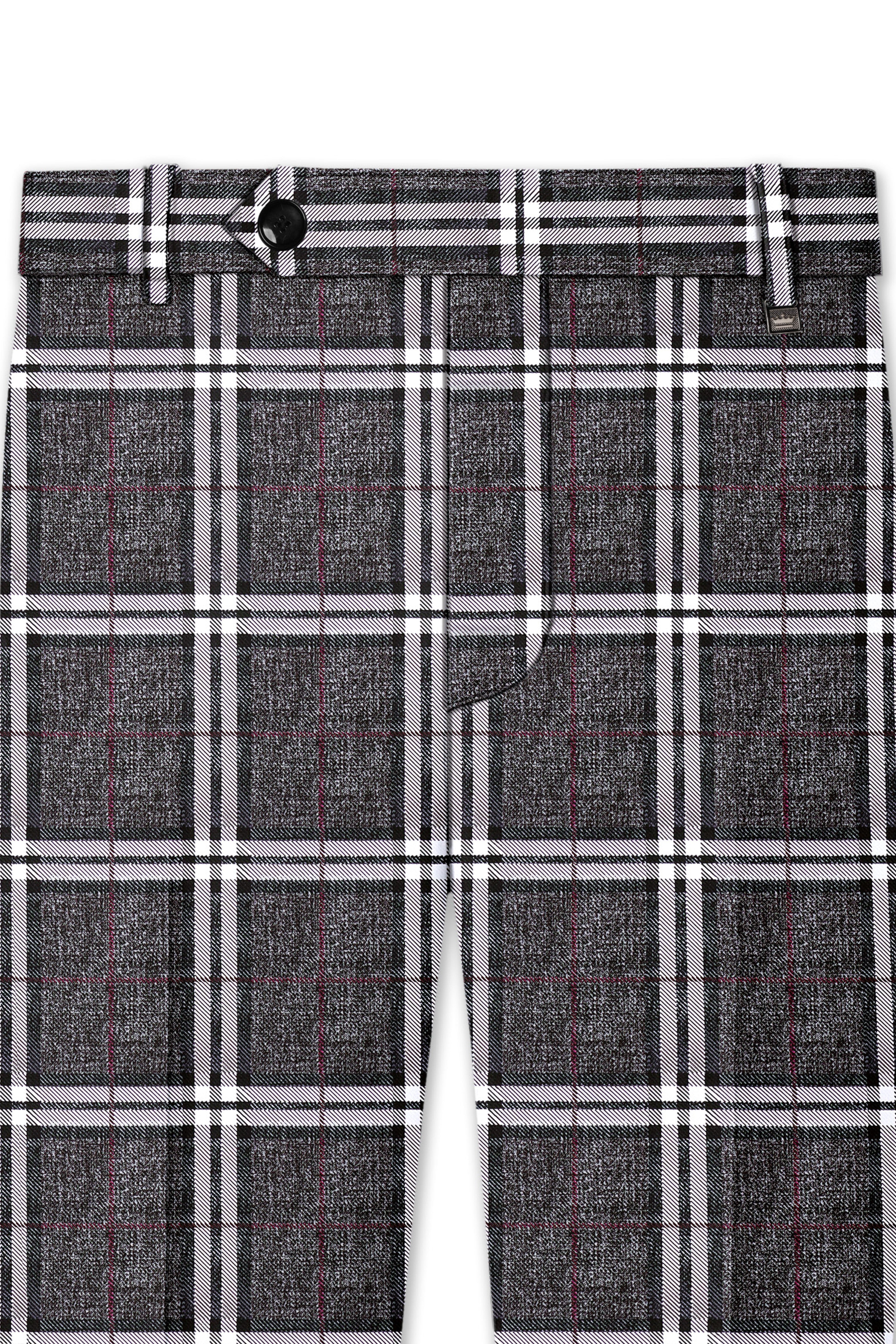 Axiom-Granite Gray Plaid Wool Rich Single Breasted Suit