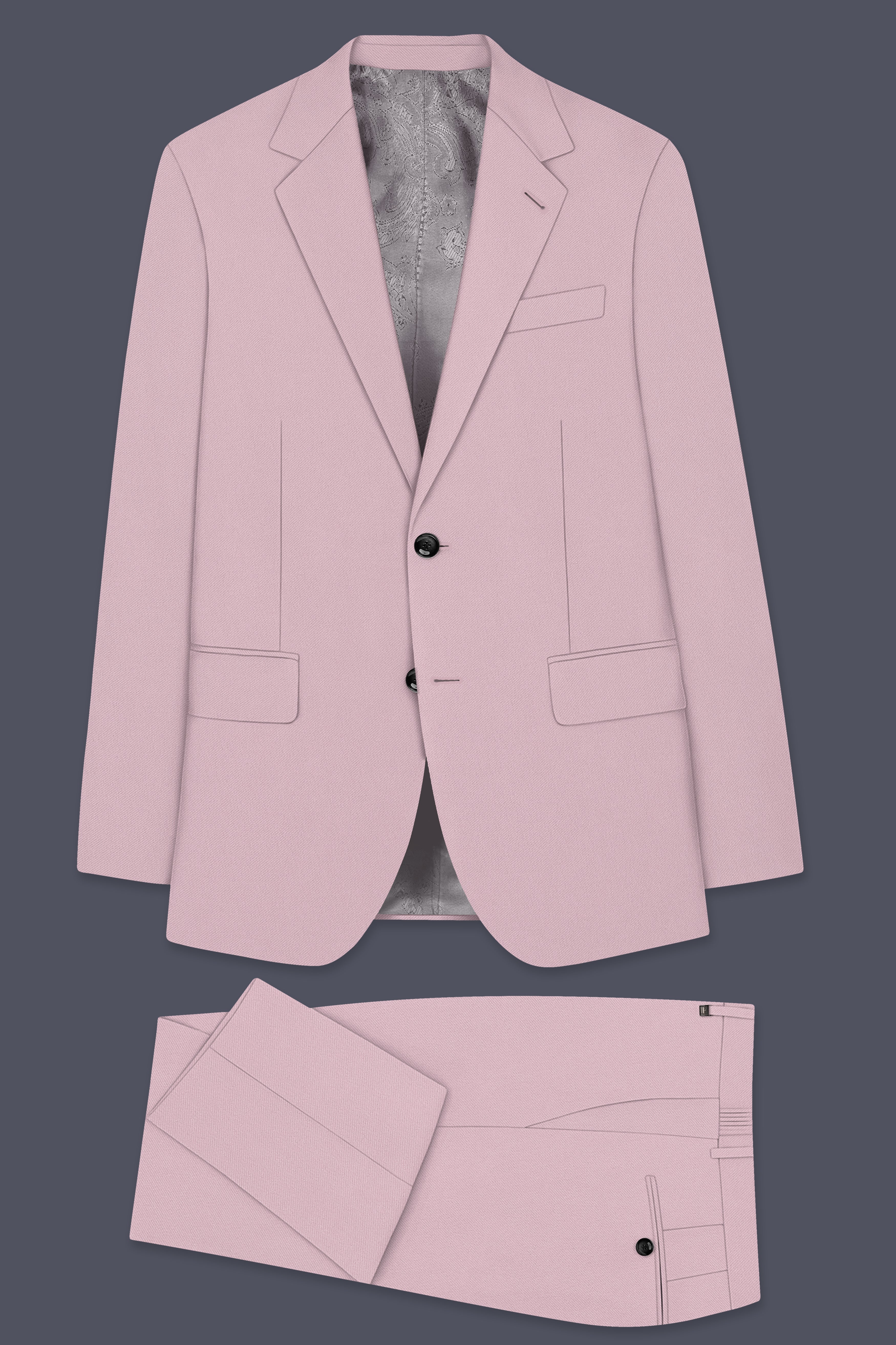 Allure-Korean Blossom Pink 4-Way Stretch Wrinkle-Free Wool Rich Single Breasted Suit ST5437-SB-36, ST5437-SB-38, ST5437-SB-40, ST5437-SB-42, ST5437-SB-44, ST5437-SB-46, ST5437-SB-48, ST5437-SB-50, ST5437-SB-52, ST5437-SB-54, ST5437-SB-56, ST5437-SB-58, ST5437-SB-60