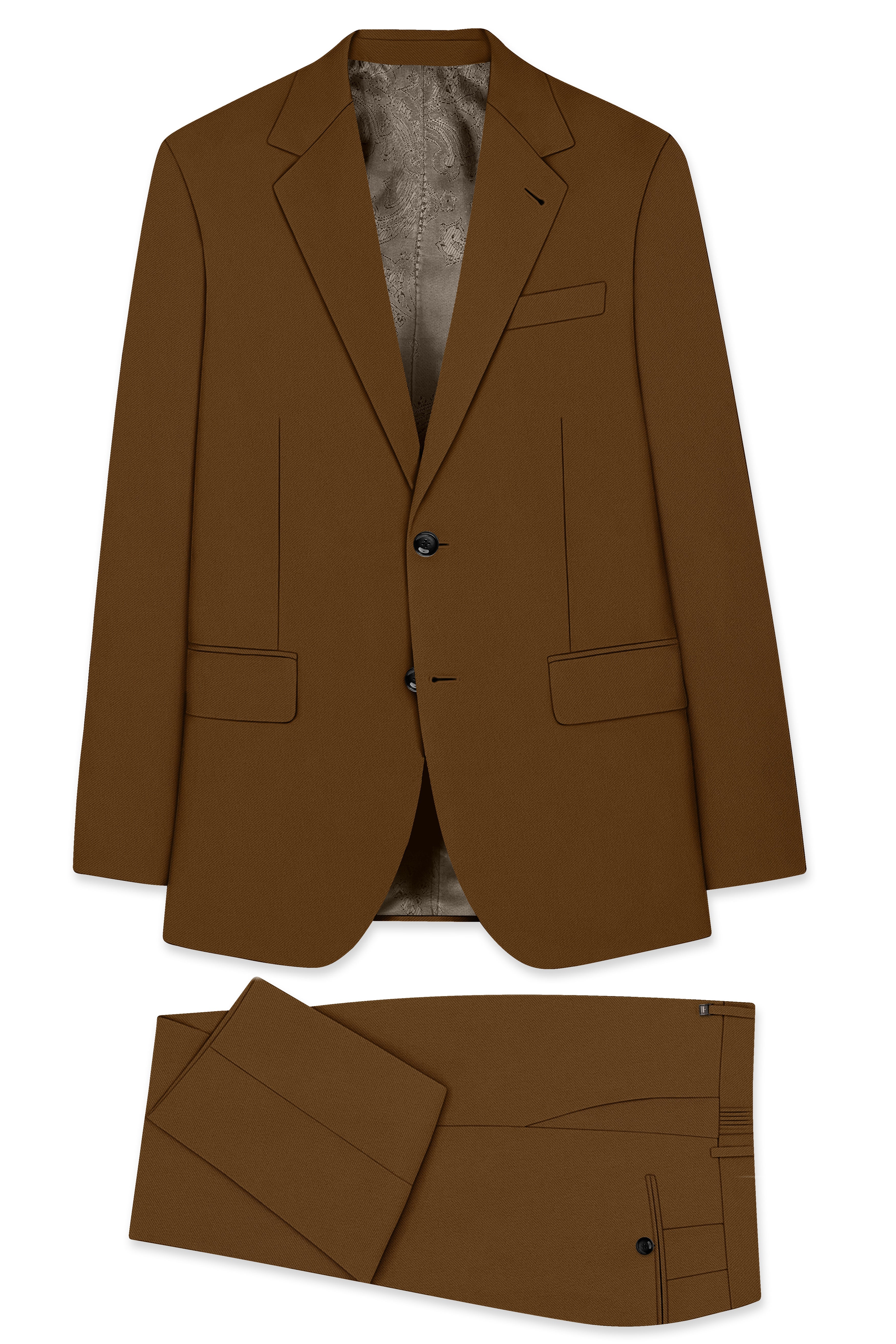 Sienna-Korean Derby Brown 4-Way Stretch Wrinkle-Free Wool Rich Single Breasted Suit ST5440-SB-36, ST5440-SB-38, ST5440-SB-40, ST5440-SB-42, ST5440-SB-44, ST5440-SB-46, ST5440-SB-48, ST5440-SB-50, ST5440-SB-52, ST5440-SB-54, ST5440-SB-56, ST5440-SB-58, ST5440-SB-60