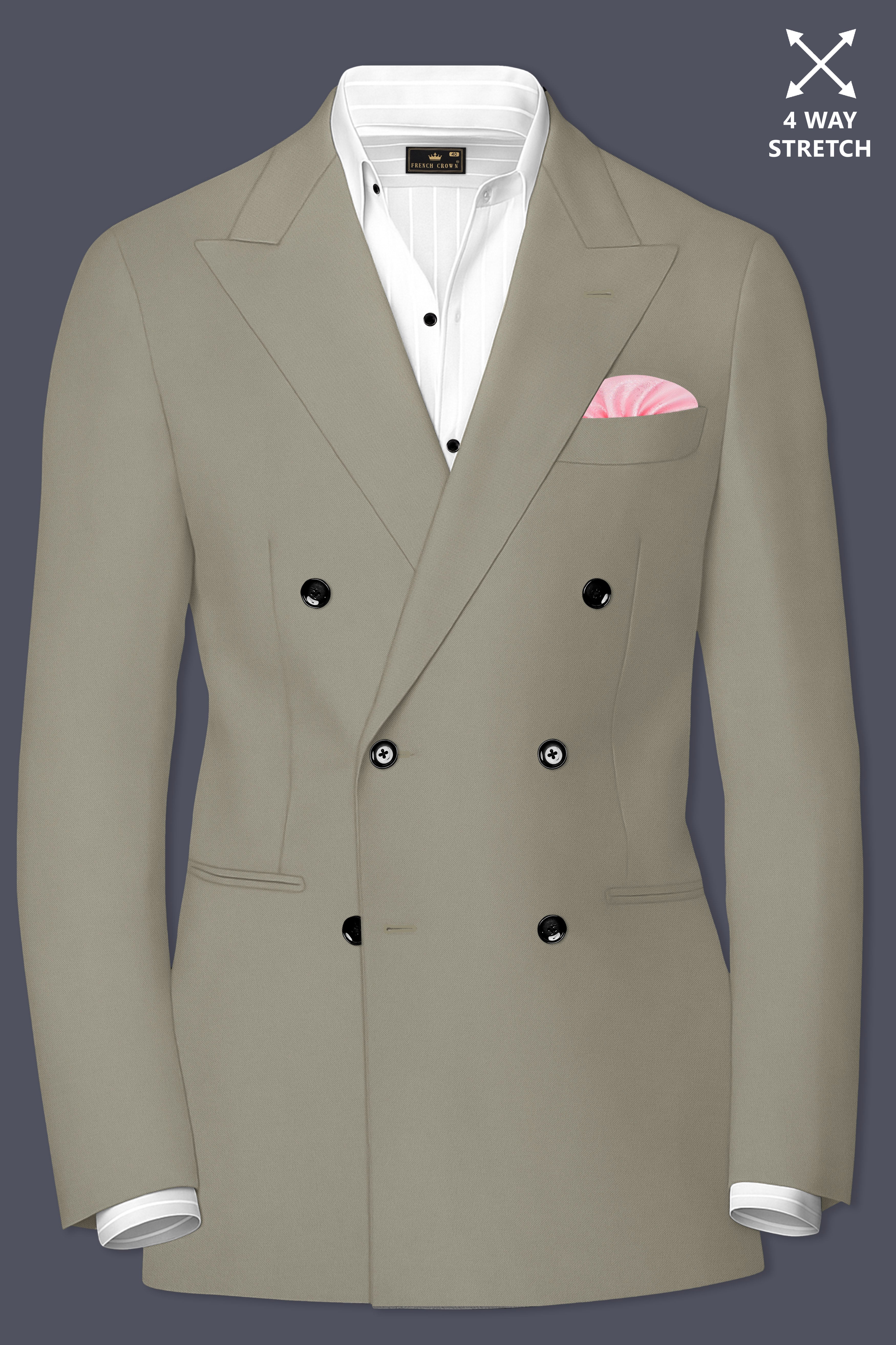 Loden-Korean Kokoda Green 4-Way Stretch Wrinkle-Free Wool Rich Double Breasted Suit ST5442-DB-36, ST5442-DB-38, ST5442-DB-40, ST5442-DB-42, ST5442-DB-44, ST5442-DB-46, ST5442-DB-48, ST5442-DB-50, ST5442-DB-52, ST5442-DB-54, ST5442-DB-56, ST5442-DB-58, ST5442-DB-60