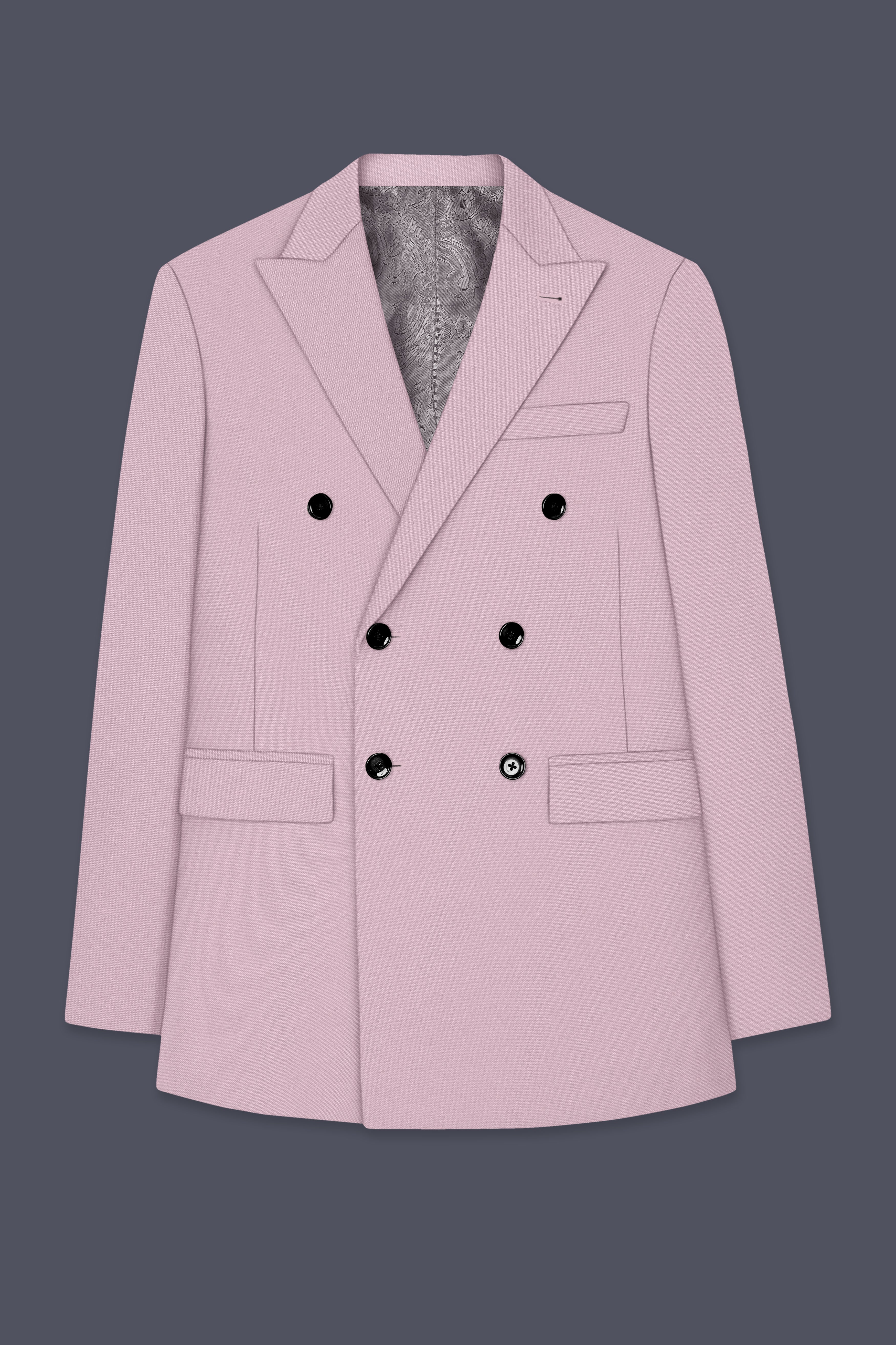 Allure-Korean Blossom Pink 4-Way Stretch Wrinkle-Free Wool Rich Double Breasted Suit ST5446-DB-36, ST5446-DB-38, ST5446-DB-40, ST5446-DB-42, ST5446-DB-44, ST5446-DB-46, ST5446-DB-48, ST5446-DB-50, ST5446-DB-52, ST5446-DB-54, ST5446-DB-56, ST5446-DB-58, ST5446-DB-60