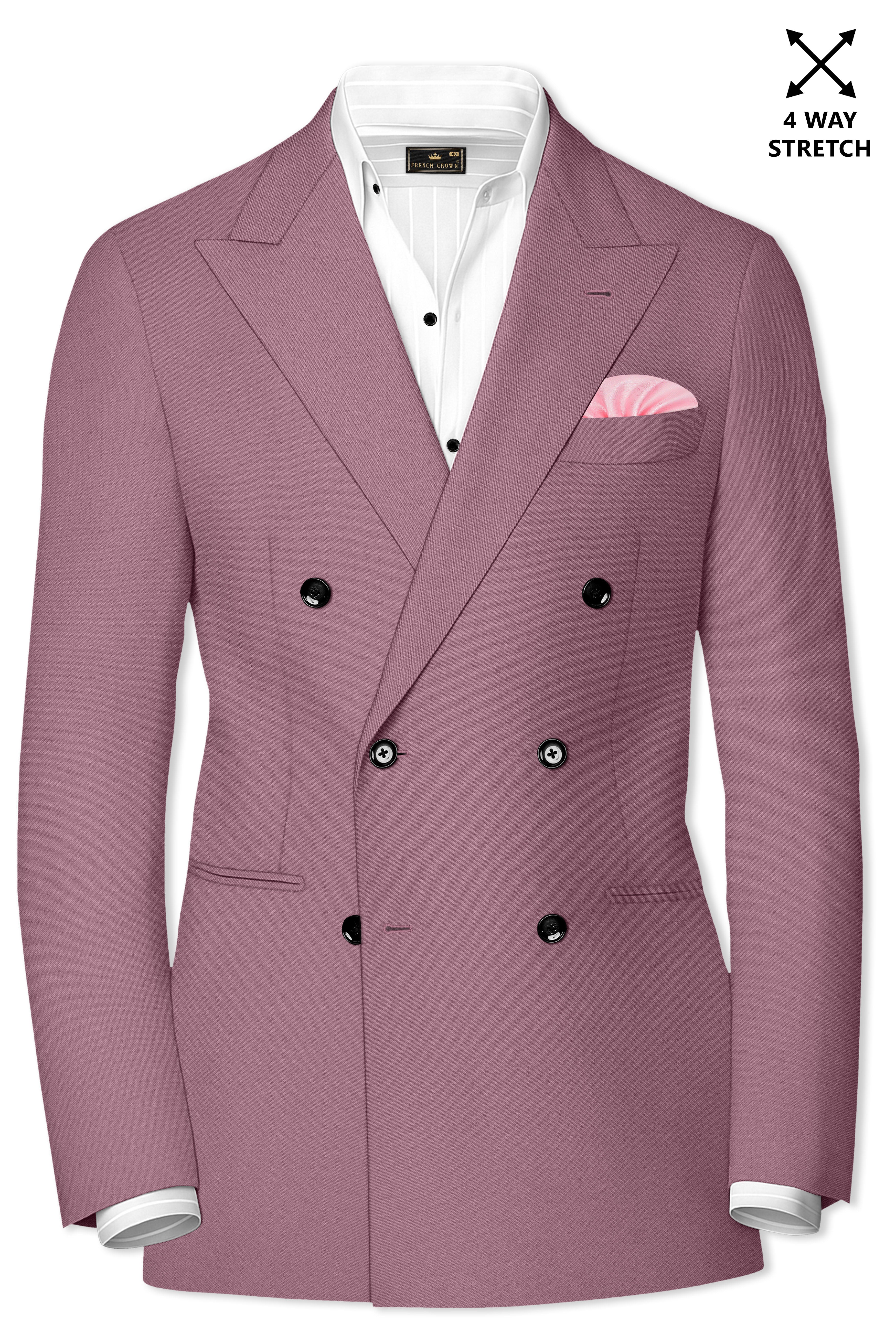 Rouge-Korean Opium Pink 4-Way Stretch Wrinkle-Free Wool Rich Double Breasted Suit ST5448-DB-36, ST5448-DB-38, ST5448-DB-40, ST5448-DB-42, ST5448-DB-44, ST5448-DB-46, ST5448-DB-48, ST5448-DB-50, ST5448-DB-52, ST5448-DB-54, ST5448-DB-56, ST5448-DB-58, ST5448-DB-60