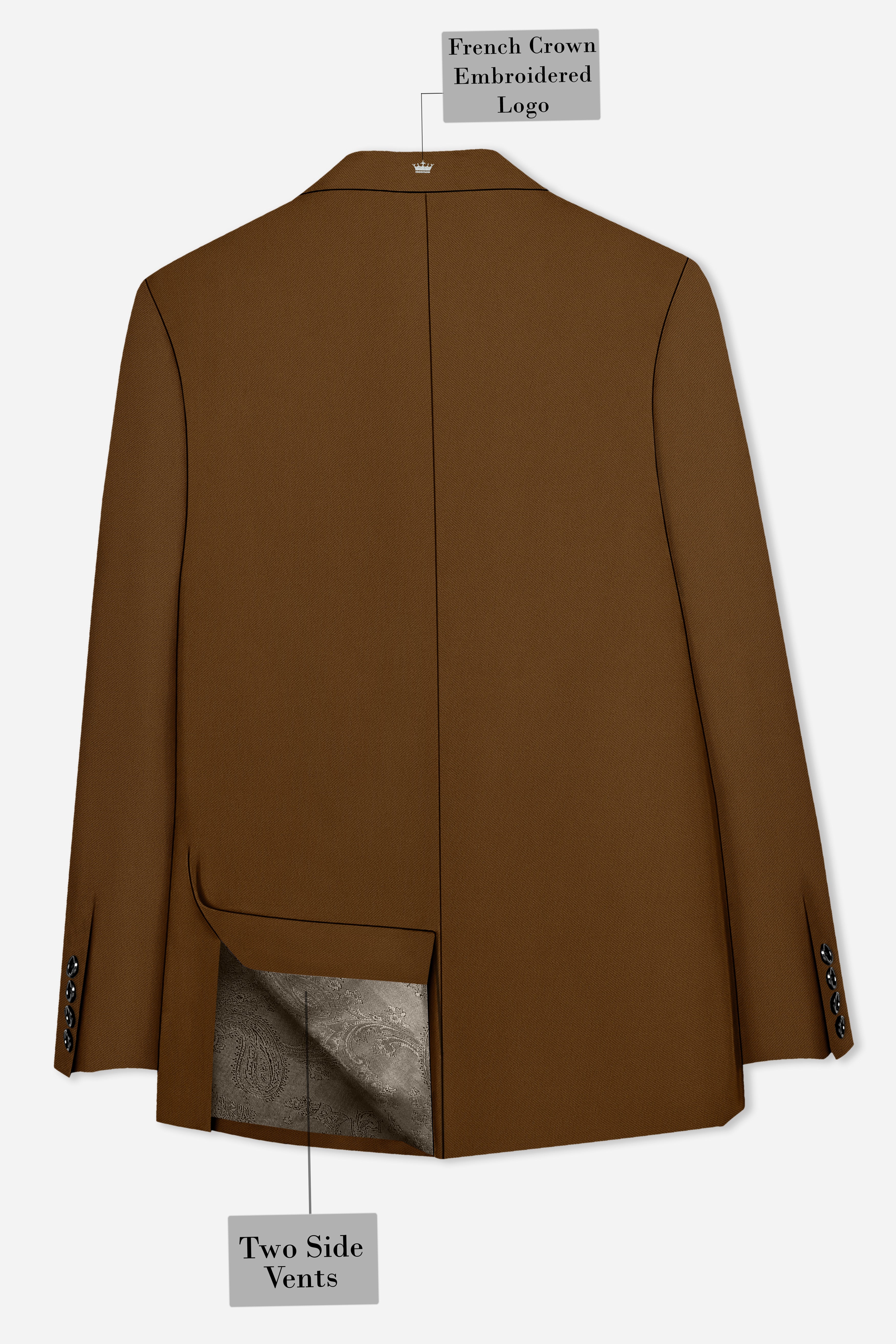 Sienna-Korean Derby Brown 4-Way Stretch Wrinkle-Free Wool Rich Double Breasted Suit ST5449-DB-36, ST5449-DB-38, ST5449-DB-40, ST5449-DB-42, ST5449-DB-44, ST5449-DB-46, ST5449-DB-48, ST5449-DB-50, ST5449-DB-52, ST5449-DB-54, ST5449-DB-56, ST5449-DB-58, ST5449-DB-60