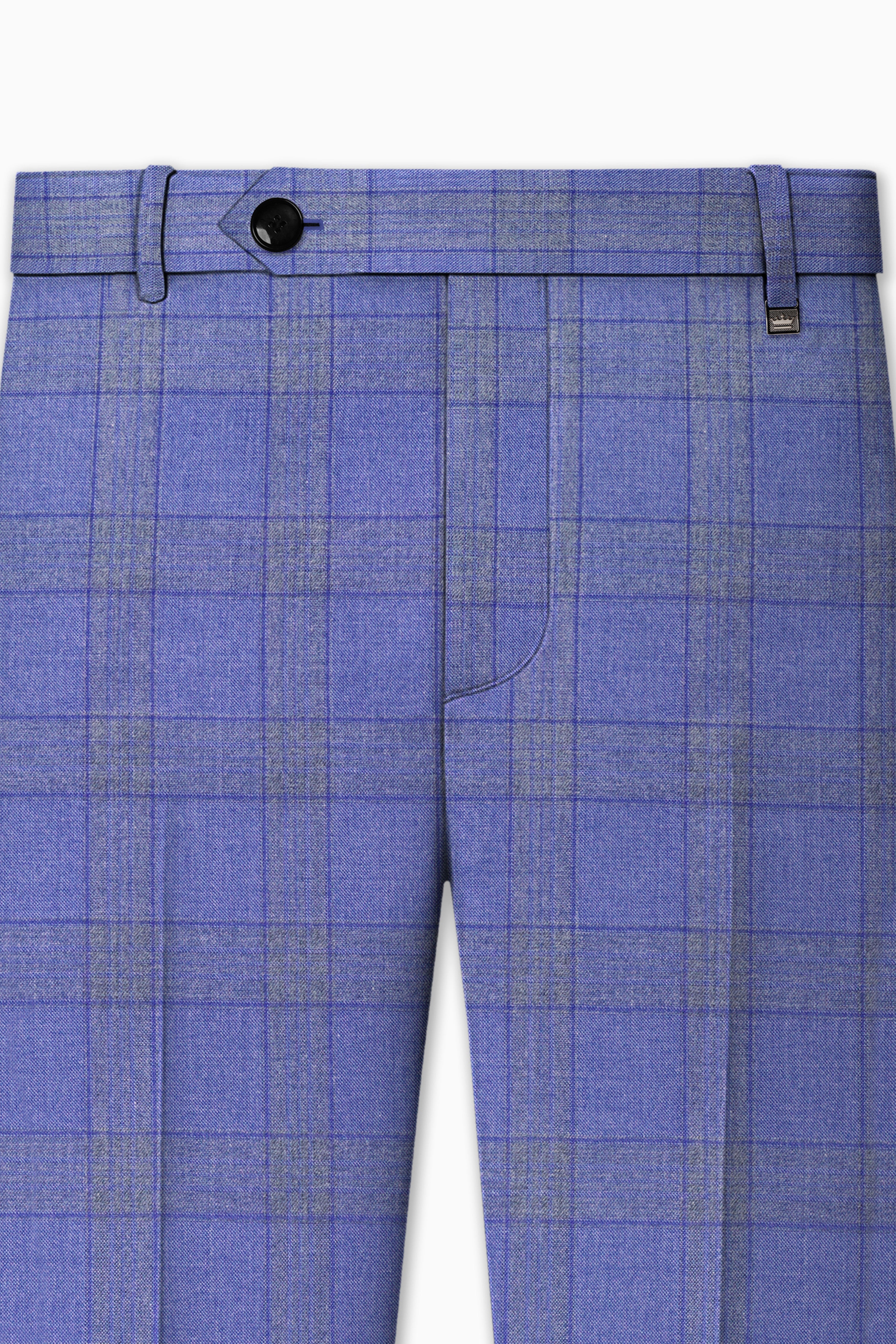 Cobalt-Scampi Blue Plaid Wool Rich Tuxedo Suit