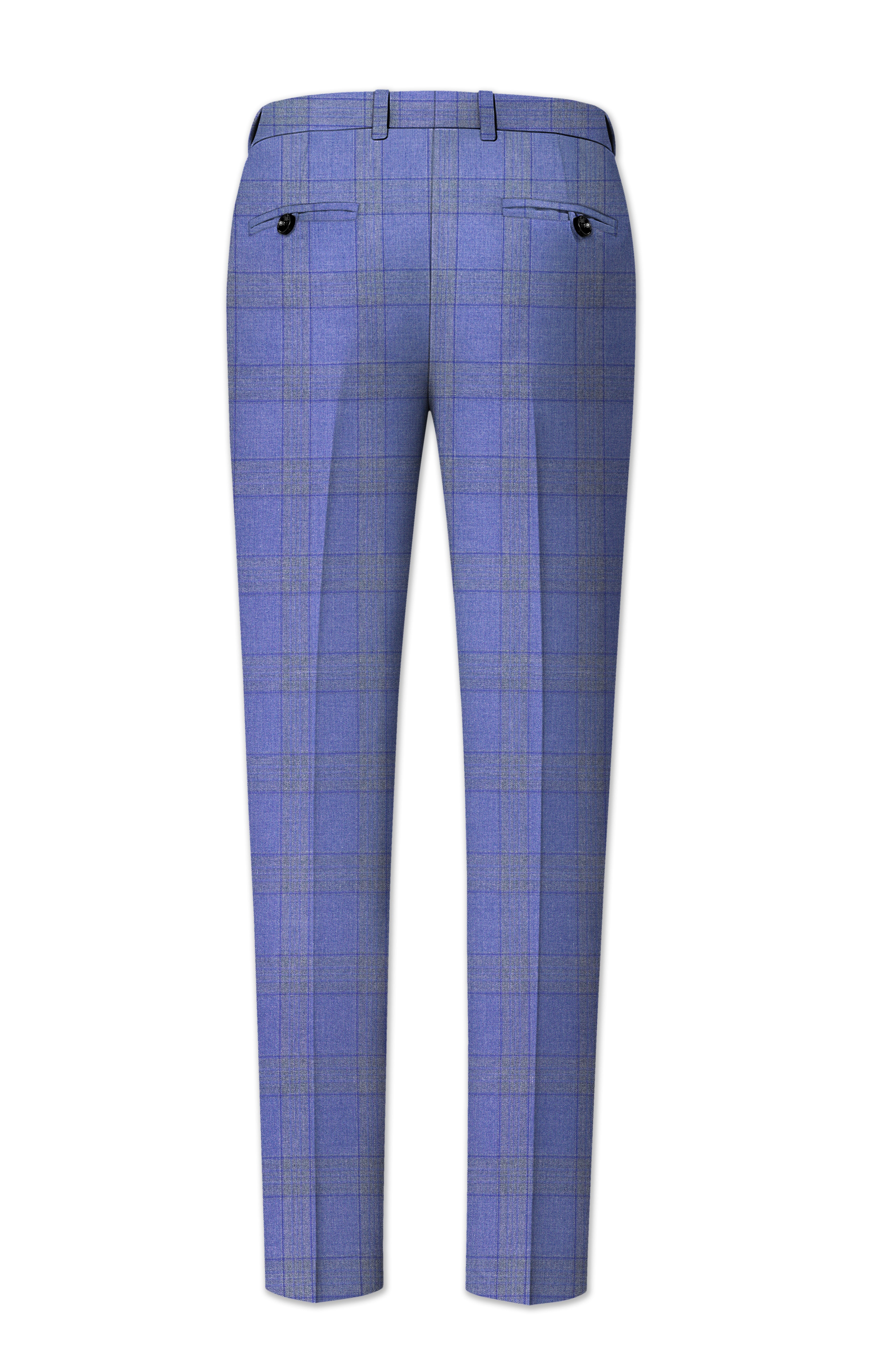 Cobalt-Scampi Blue Plaid Wool Rich Tuxedo Suit