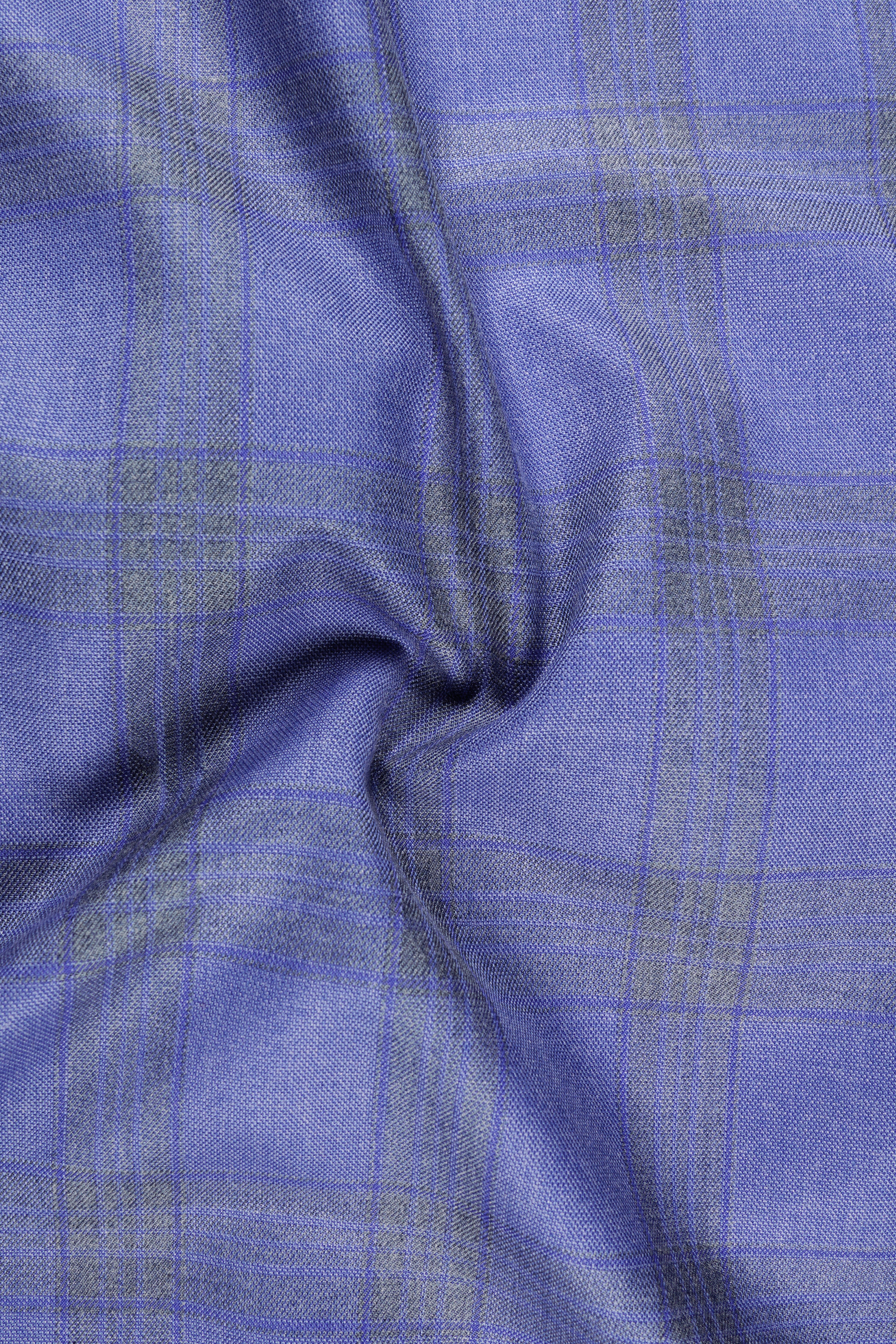 Cobalt-Scampi Blue Plaid Wool Rich Tuxedo Suit