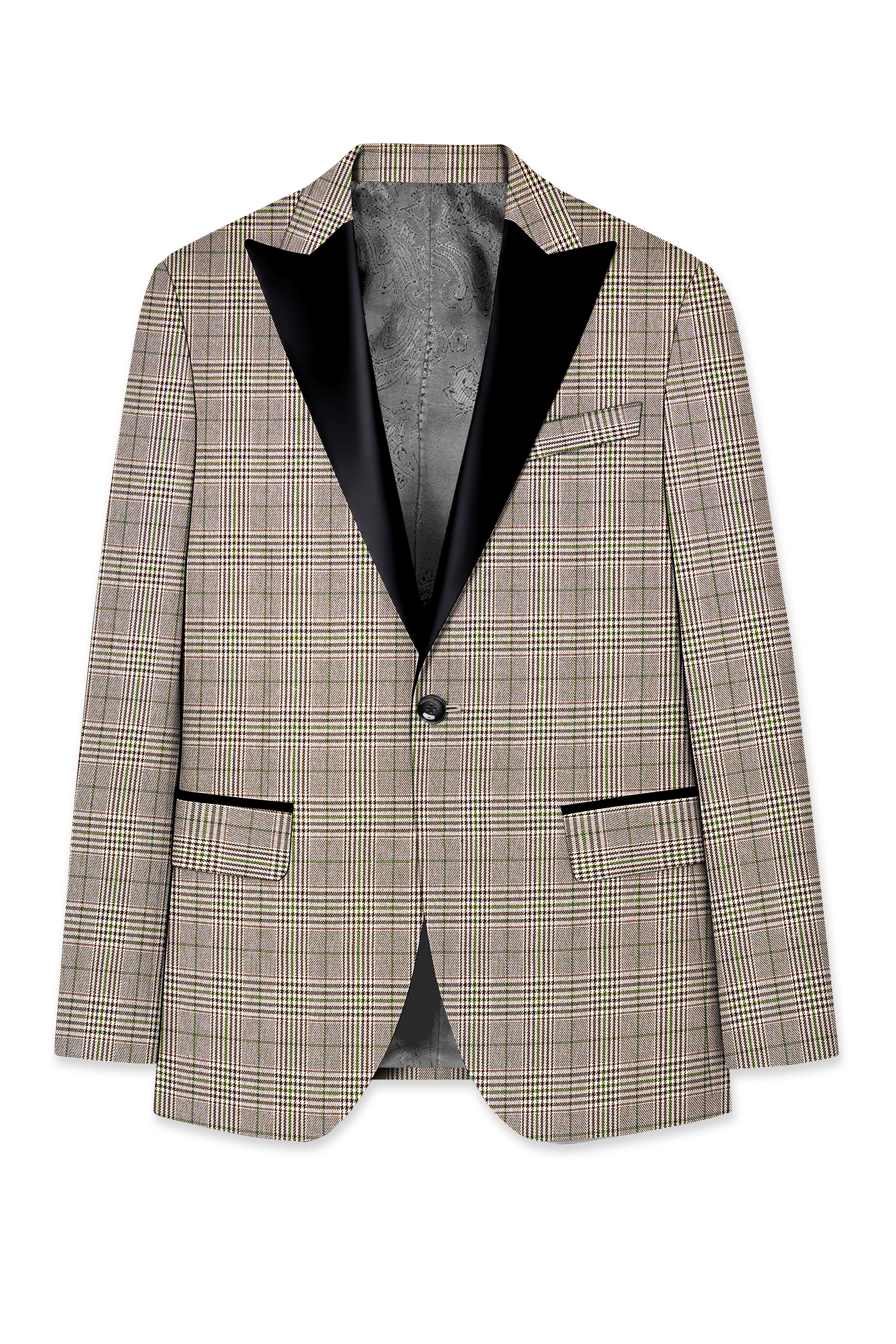 Nawab-Tundora Brown Plaid Wool Rich Peak Lapel Tuxedo Suit ST5457-BKPL-36, ST5457-BKPL-38, ST5457-BKPL-40, ST5457-BKPL-42, ST5457-BKPL-44, ST5457-BKPL-46, ST5457-BKPL-48, ST5457-BKPL-50, ST5457-BKPL-52, ST5457-BKPL-54, ST5457-BKPL-56, ST5457-BKPL-58, ST5457-BKPL-60