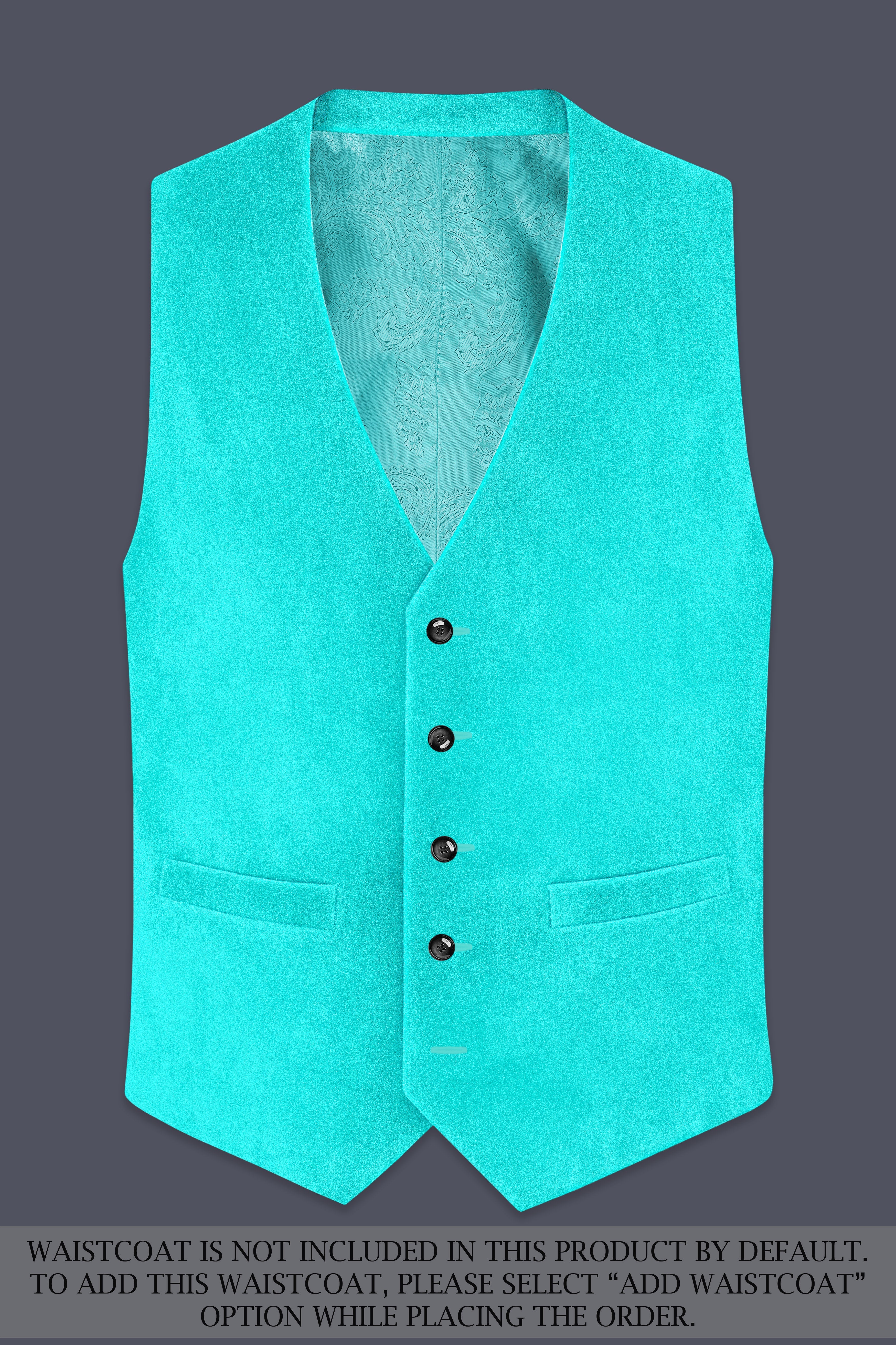 Sovereign-Turquoise Blue Velvet Peak Lapel Tuxedo Suit