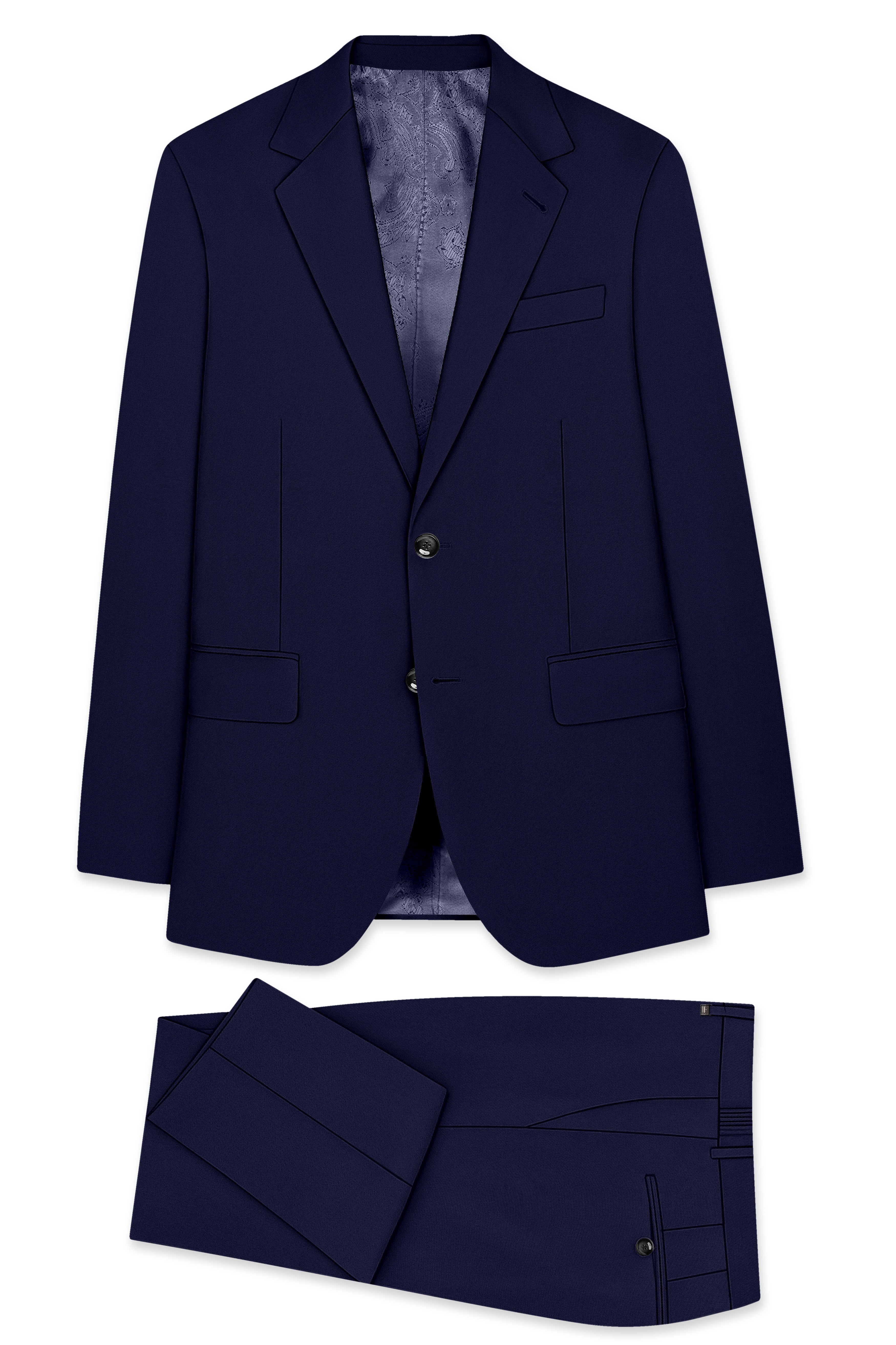 Aegean-Mirage Blue Slight Stretch Subtle Sheen Poly-Viscose Single Breasted Suit
