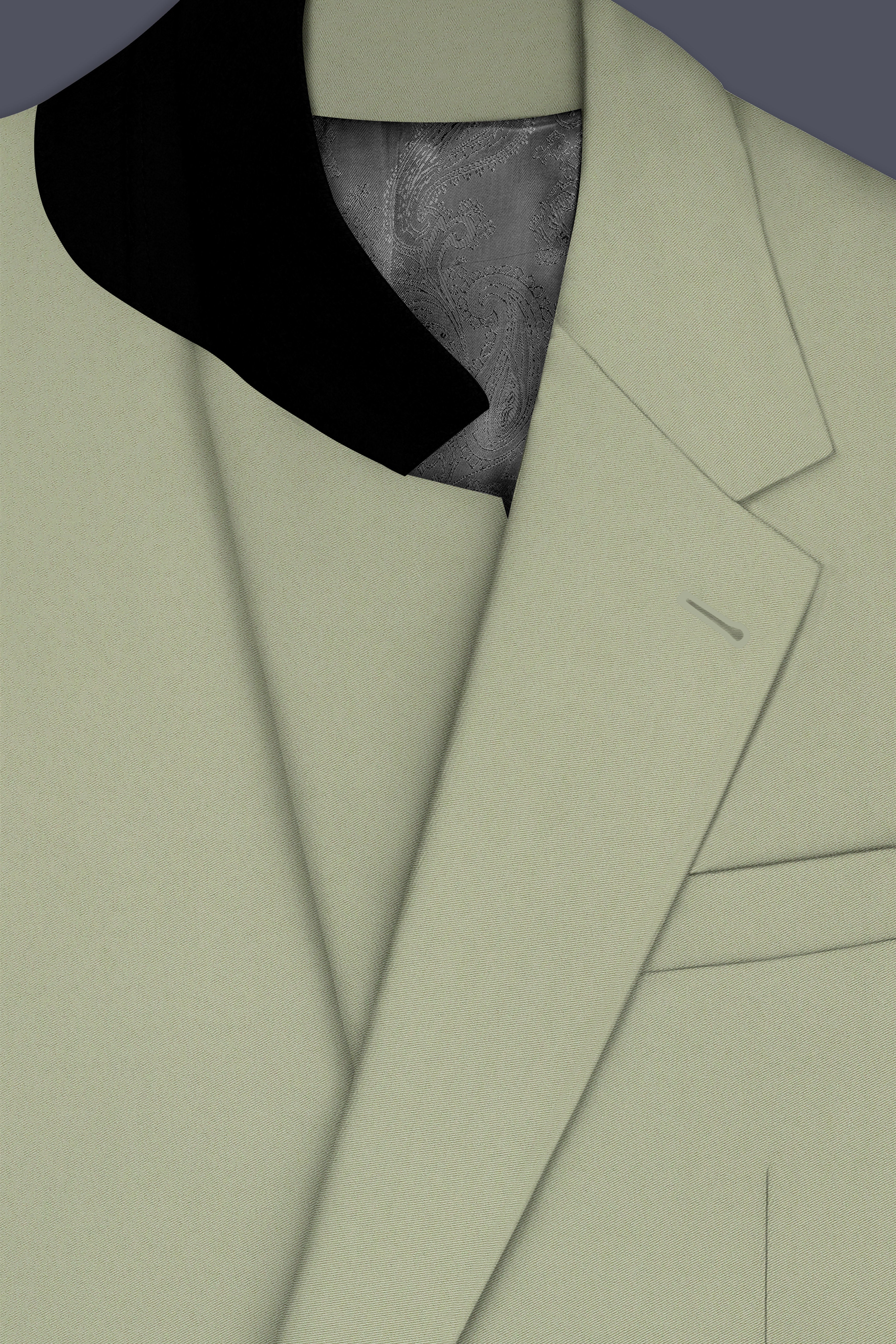 Verdan-Sage Green Slight Stretch Subtle Sheen Poly-Viscose Single Breasted Suit