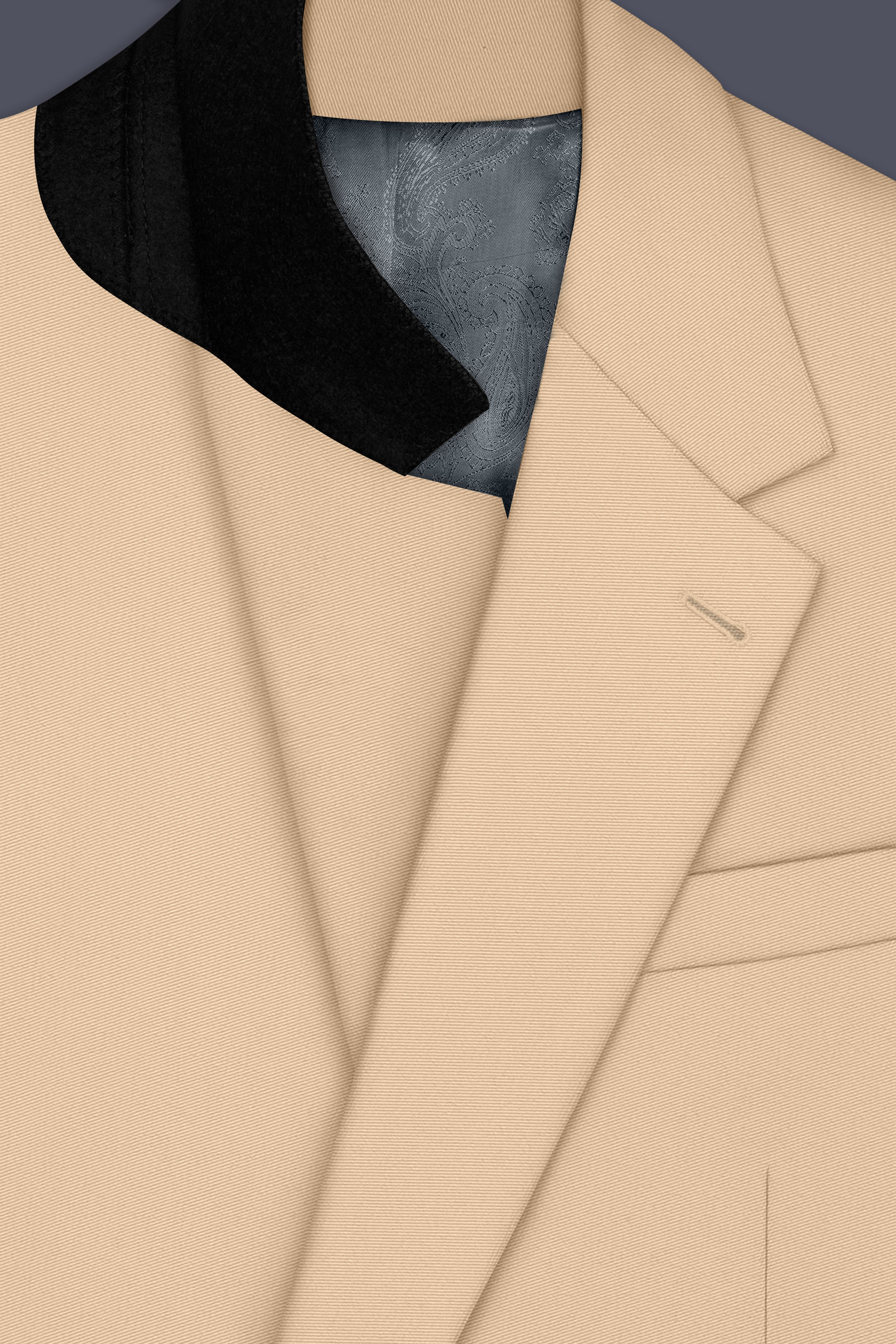 Ecru-Cashmere Cream Slight Stretch Subtle Sheen Poly-Viscose Single Breasted Suit