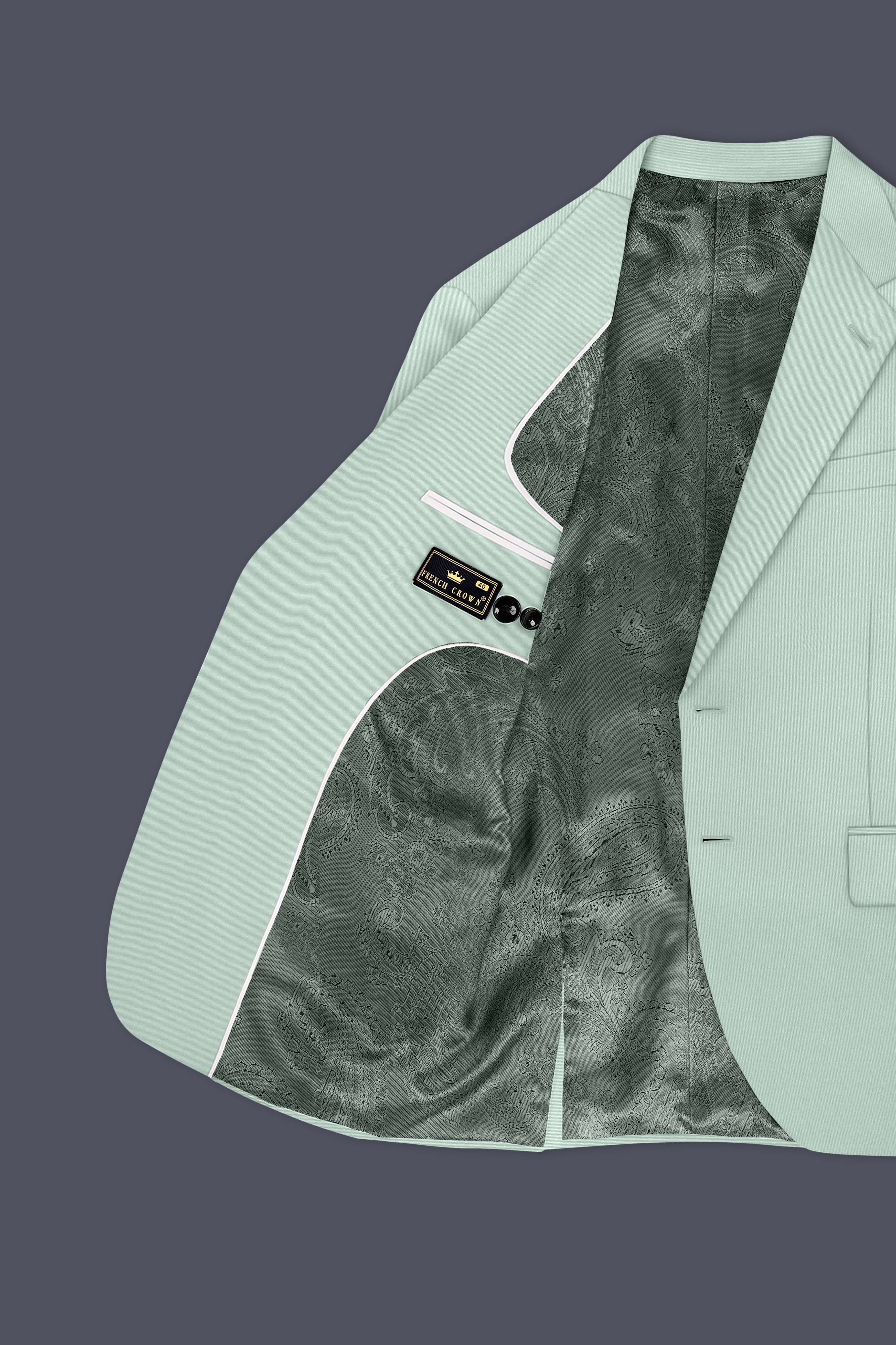 Umbra-Shadow Green Slight Stretch Subtle Sheen Poly-Viscose Single Breasted Suit