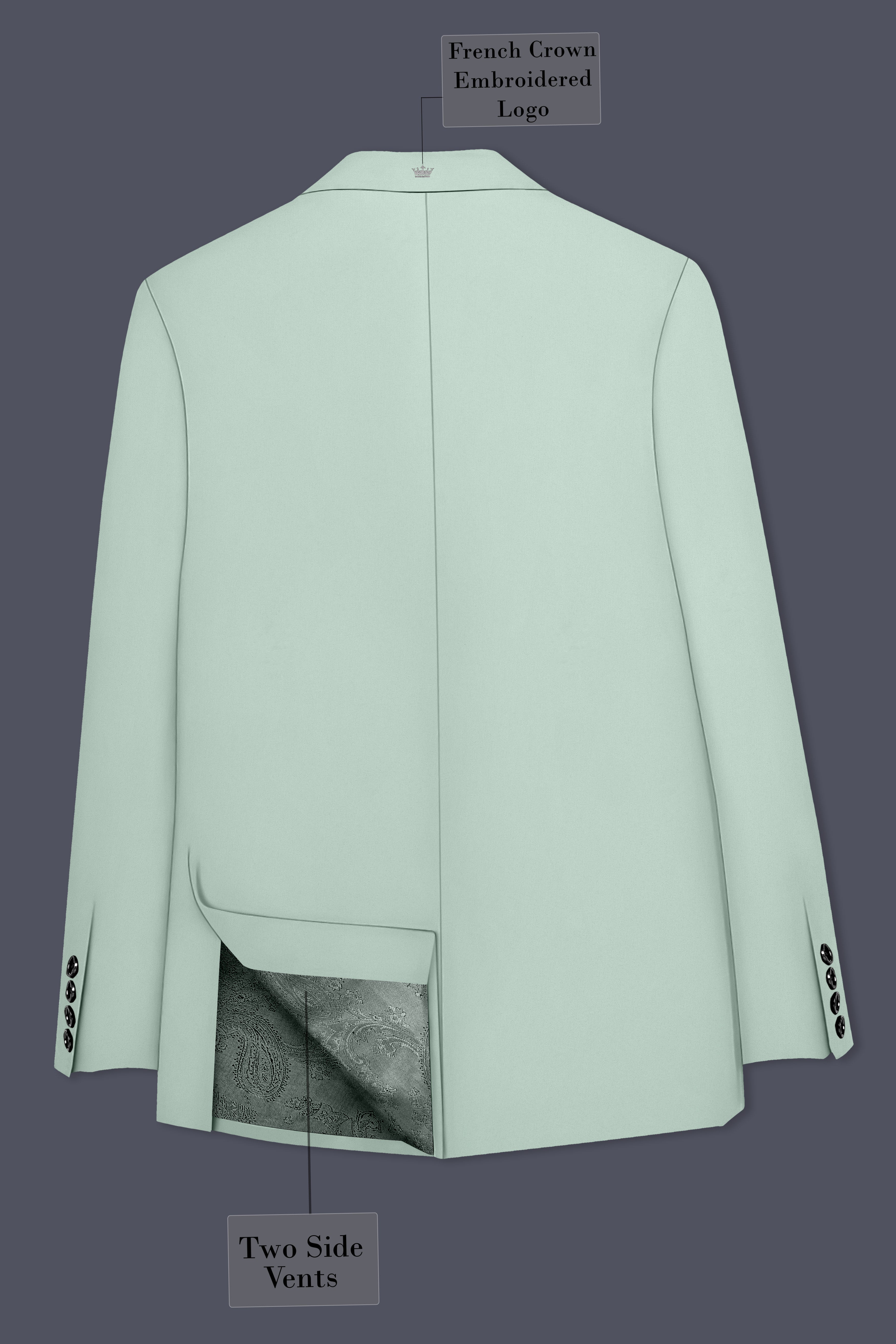 Umbra-Shadow Green Slight Stretch Subtle Sheen Poly-Viscose Single Breasted Suit