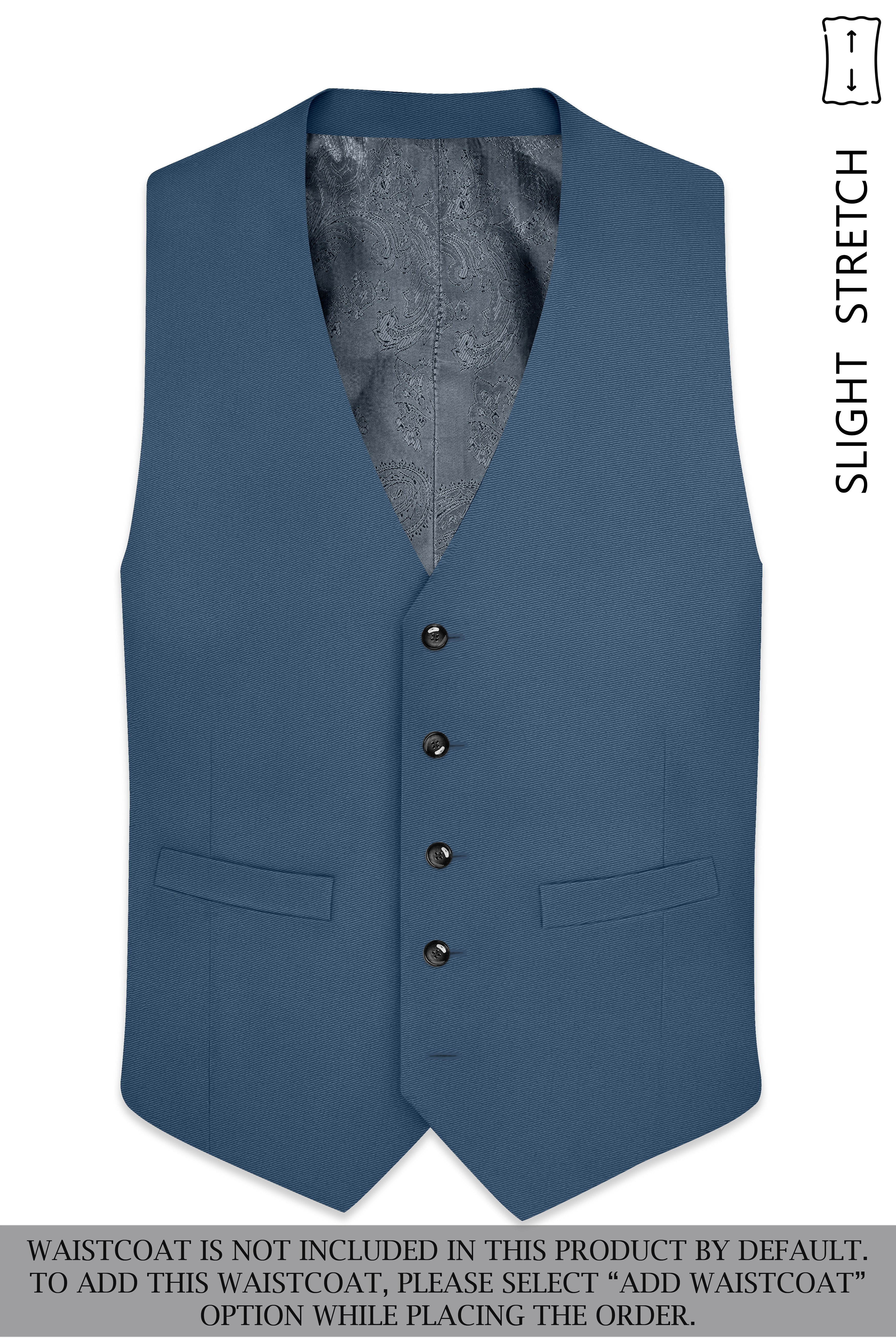 Azure-Nile Blue Slight Stretch Subtle Sheen Poly-Viscose Single Breasted Suit