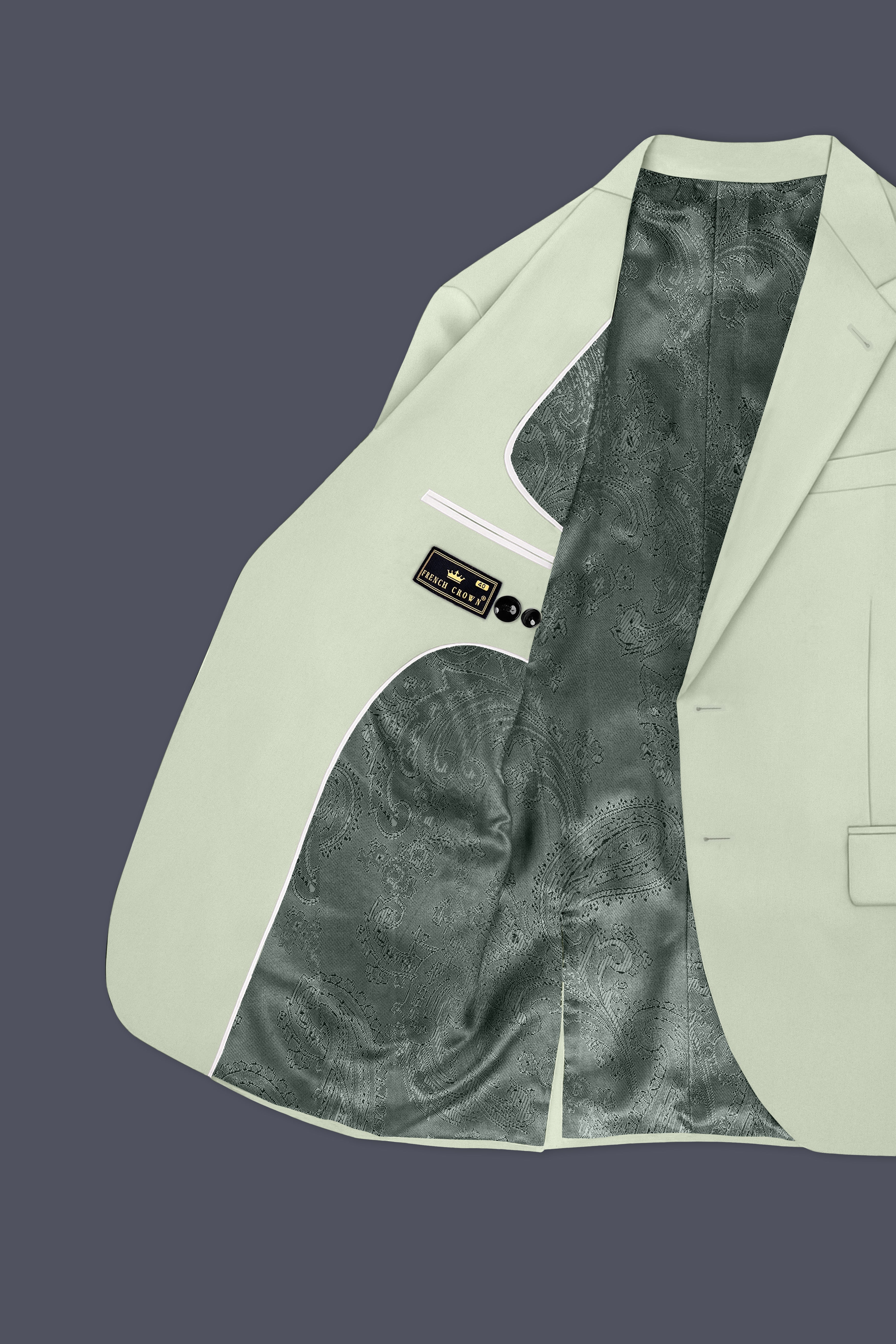 Breeze-Mint Green Slight Stretch Subtle Sheen Poly-Viscose Single Breasted Suit