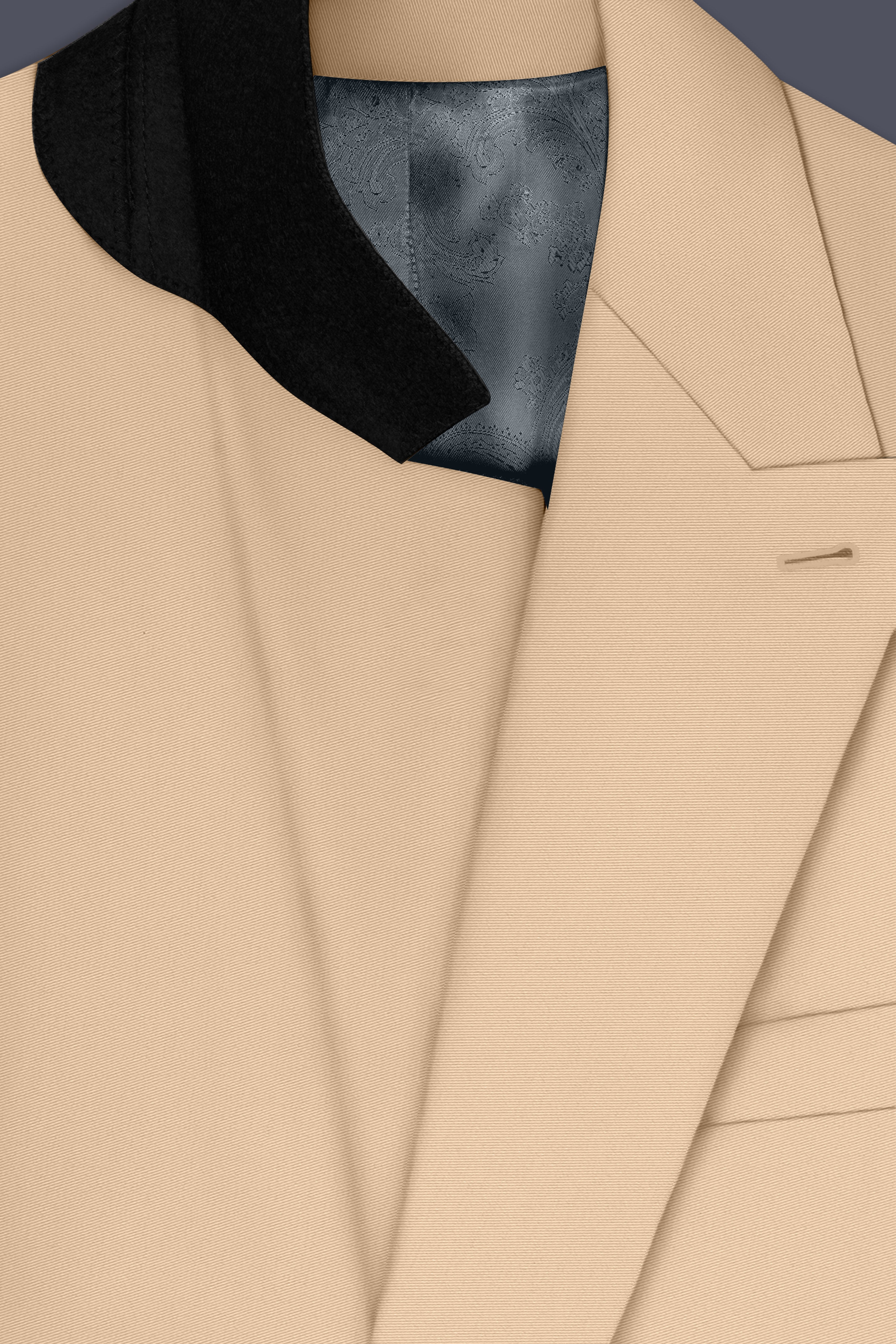 Ecru-Cashmere Cream Slight Stretch Subtle Sheen Poly-Viscose Double Breasted Suit