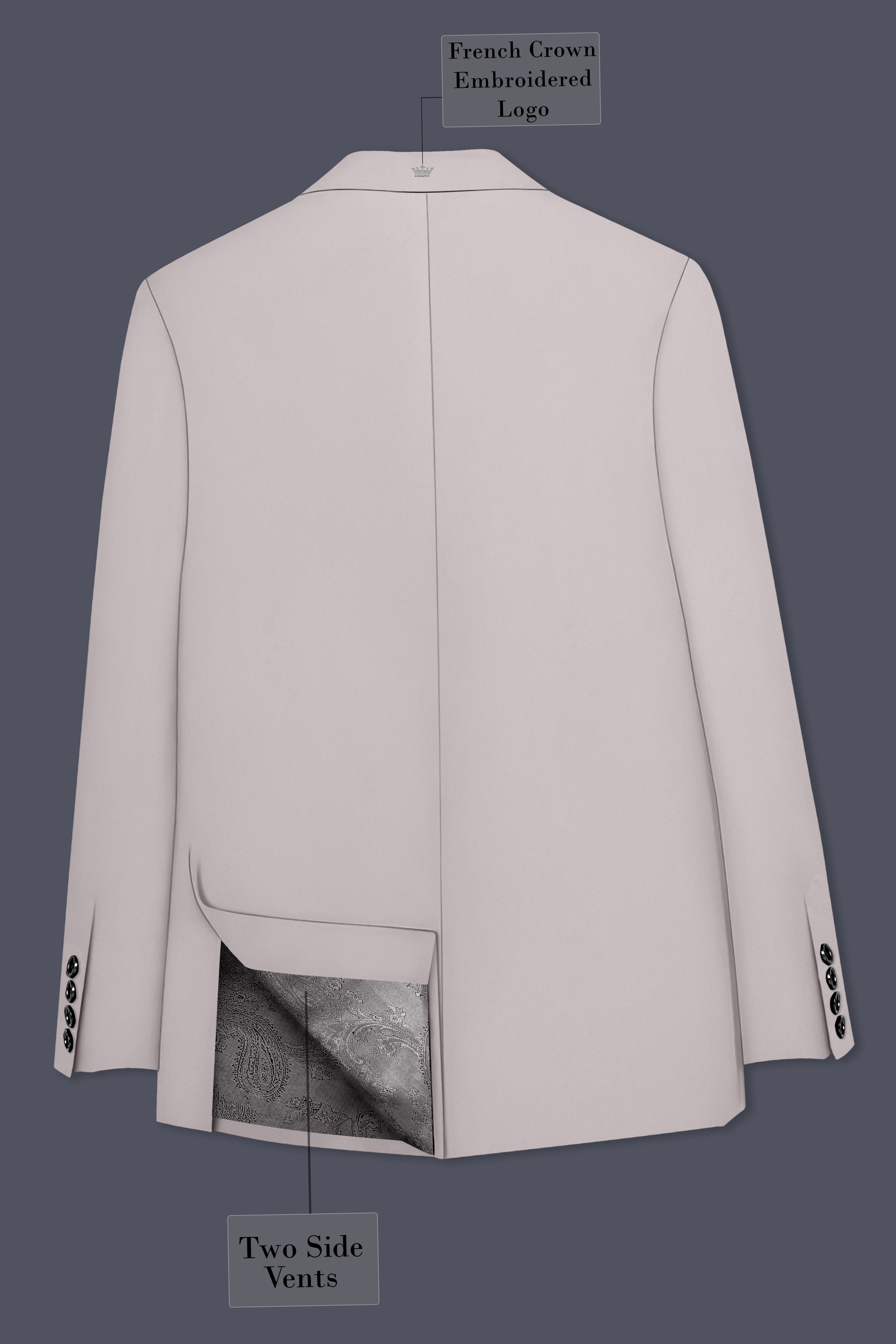 Lustre-Cloud Pink Slight Stretch Subtle Sheen Poly-Viscose Double Breasted Suit