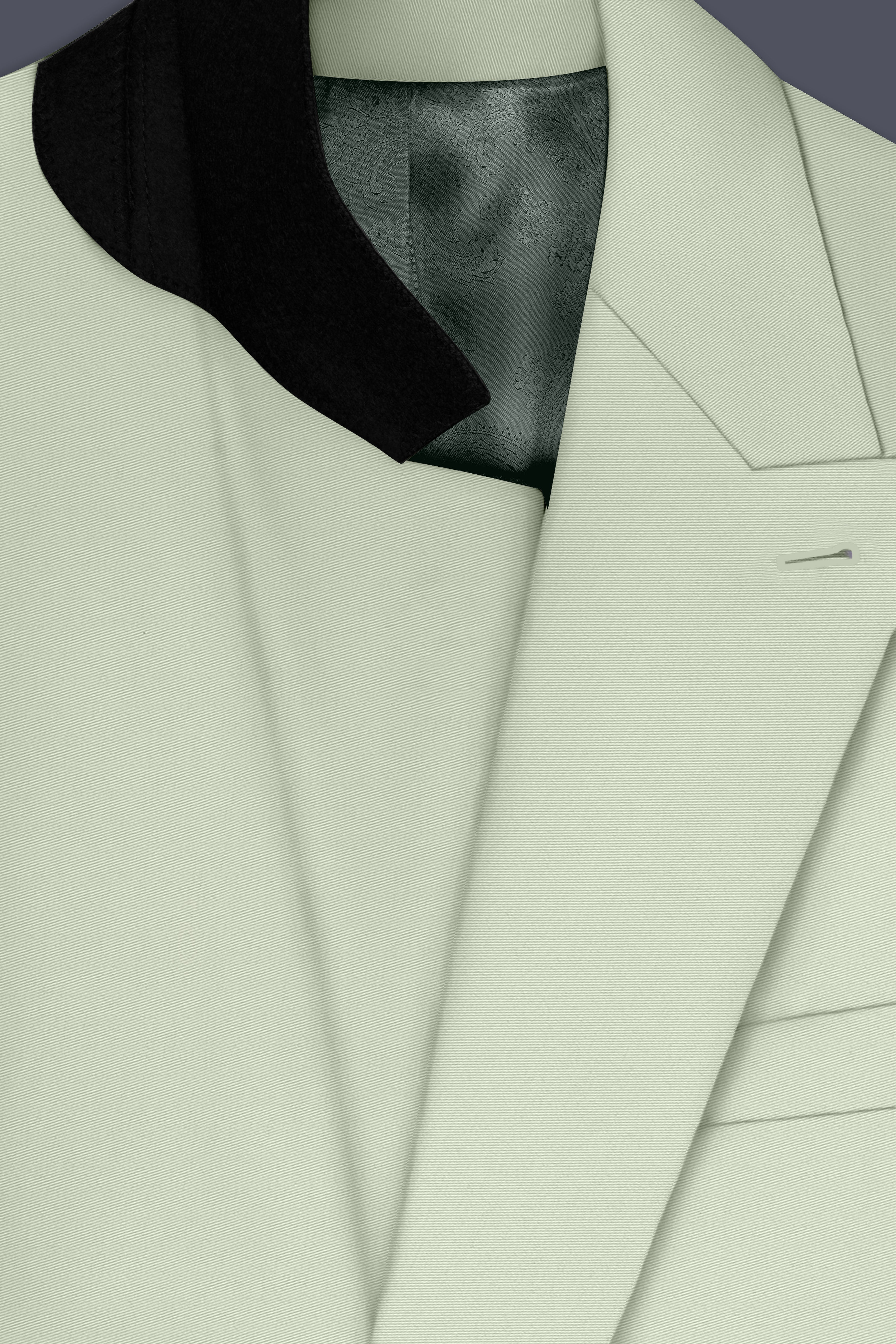 Breeze-Mint Green Slight Stretch Subtle Sheen Poly-Viscose Double Breasted Suit