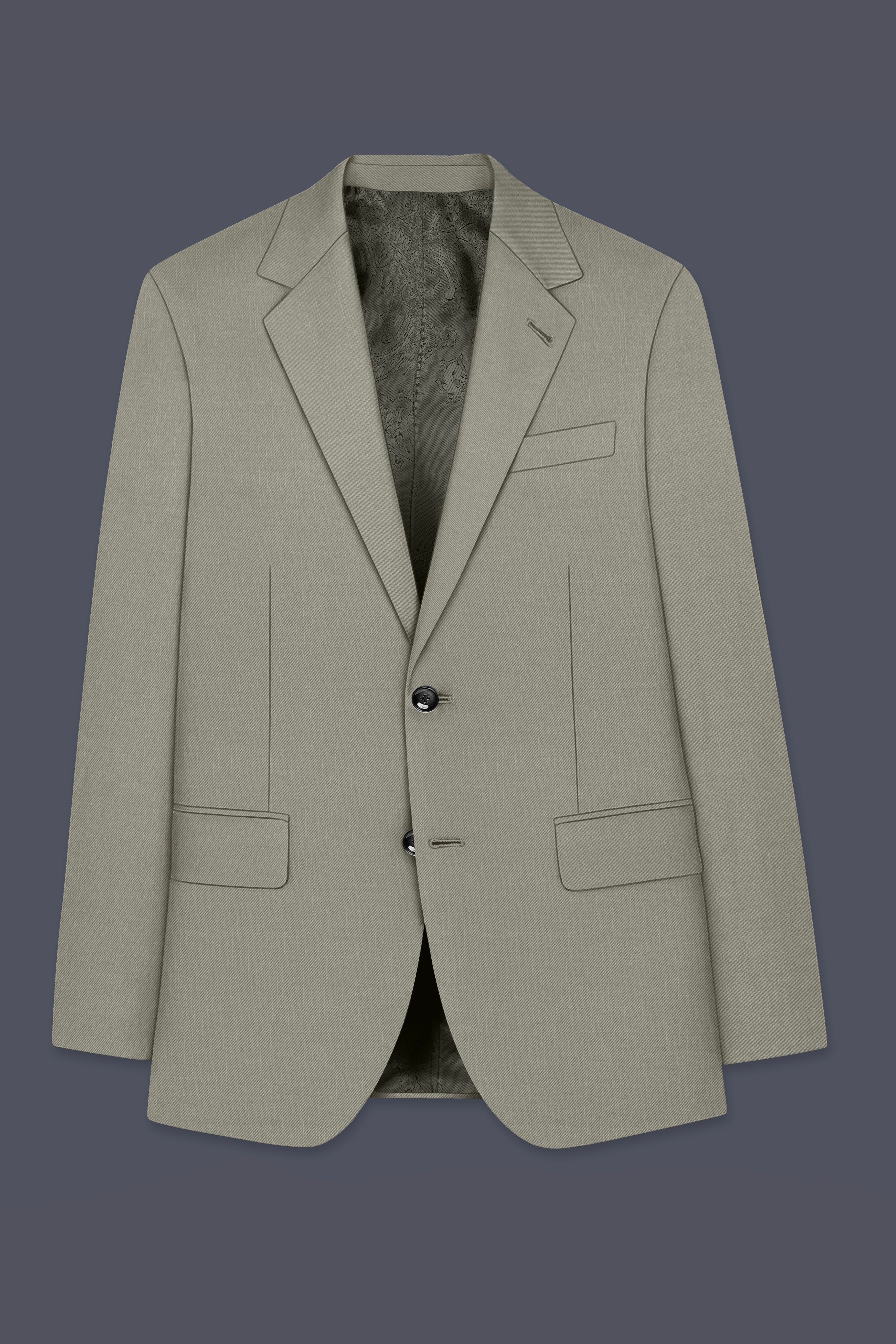 Viridian-Bandicoot Green Wool Rich Slight Stretch Single Breasted Suit