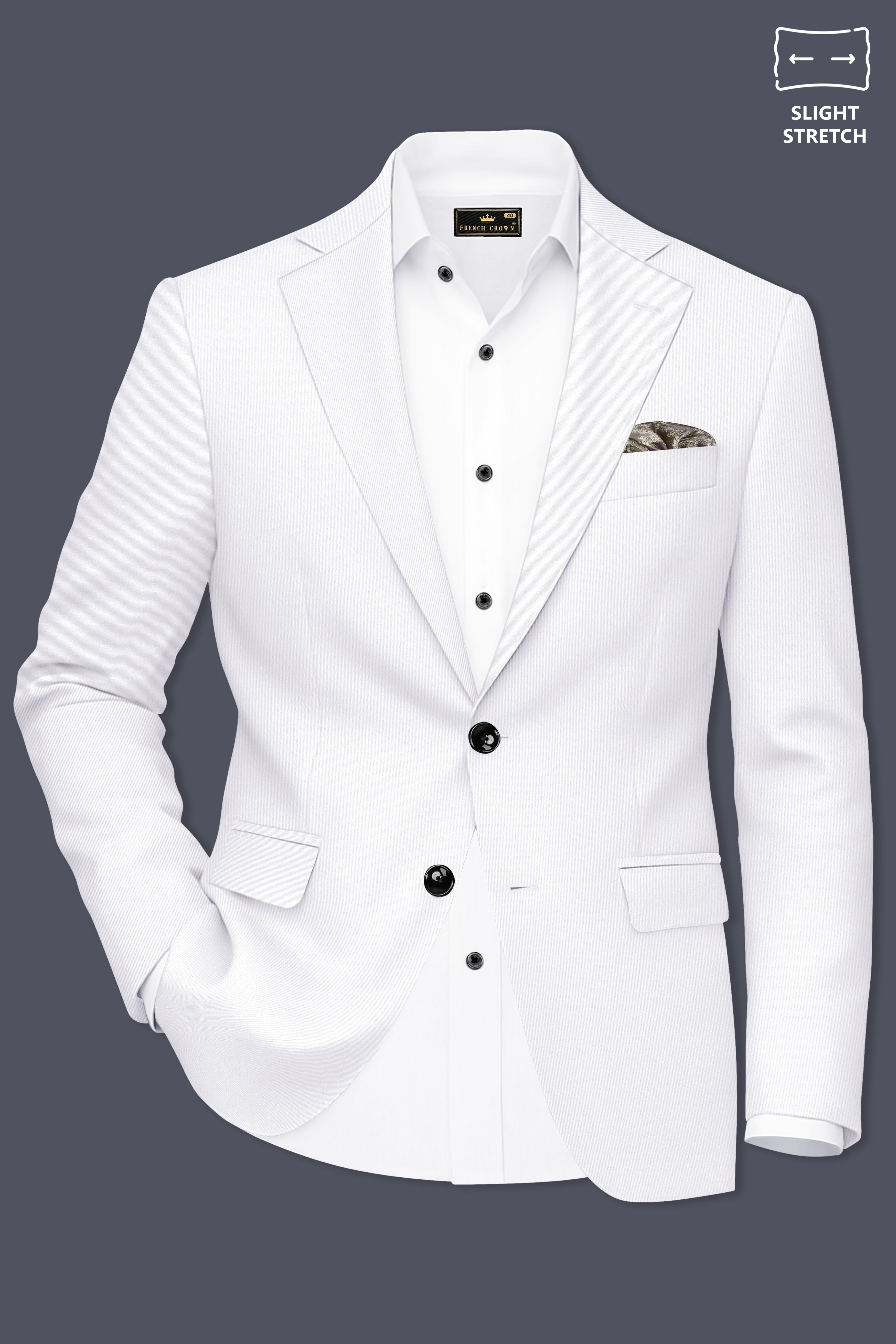 Aurello-Bright White Slight Stretch Subtle Sheen Poly-Viscose Single Breasted Suit