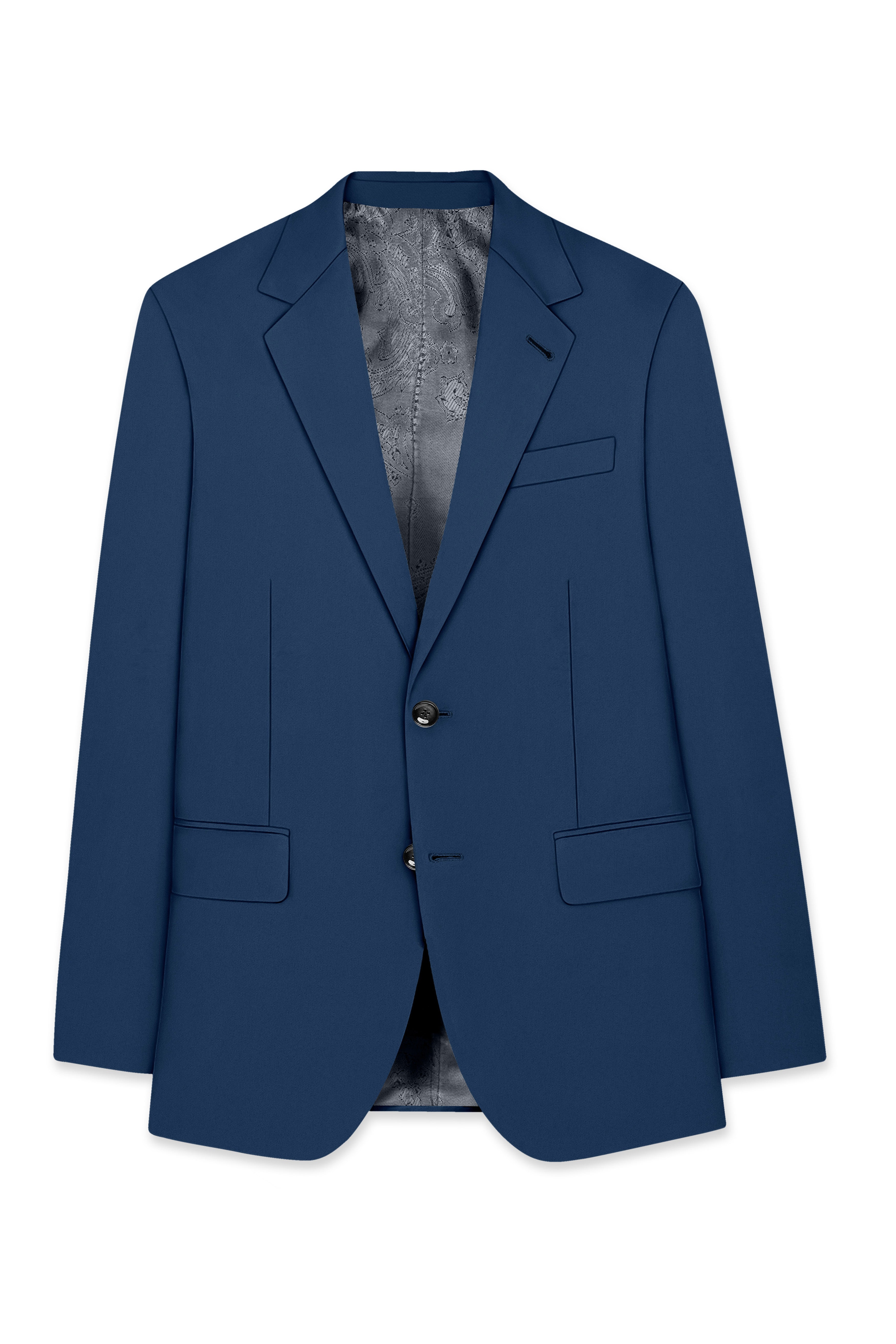 Azuron-Rhino Blue Slight Stretch Subtle Sheen Poly-Viscose Single Breasted Suit ST5519-SB-36, ST5519-SB-38, ST5519-SB-40, ST5519-SB-42, ST5519-SB-44, ST5519-SB-46, ST5519-SB-48, ST5519-SB-50, ST5519-SB-52, ST5519-SB-54, ST5519-SB-56, ST5519-SB-58, ST5519-SB-60