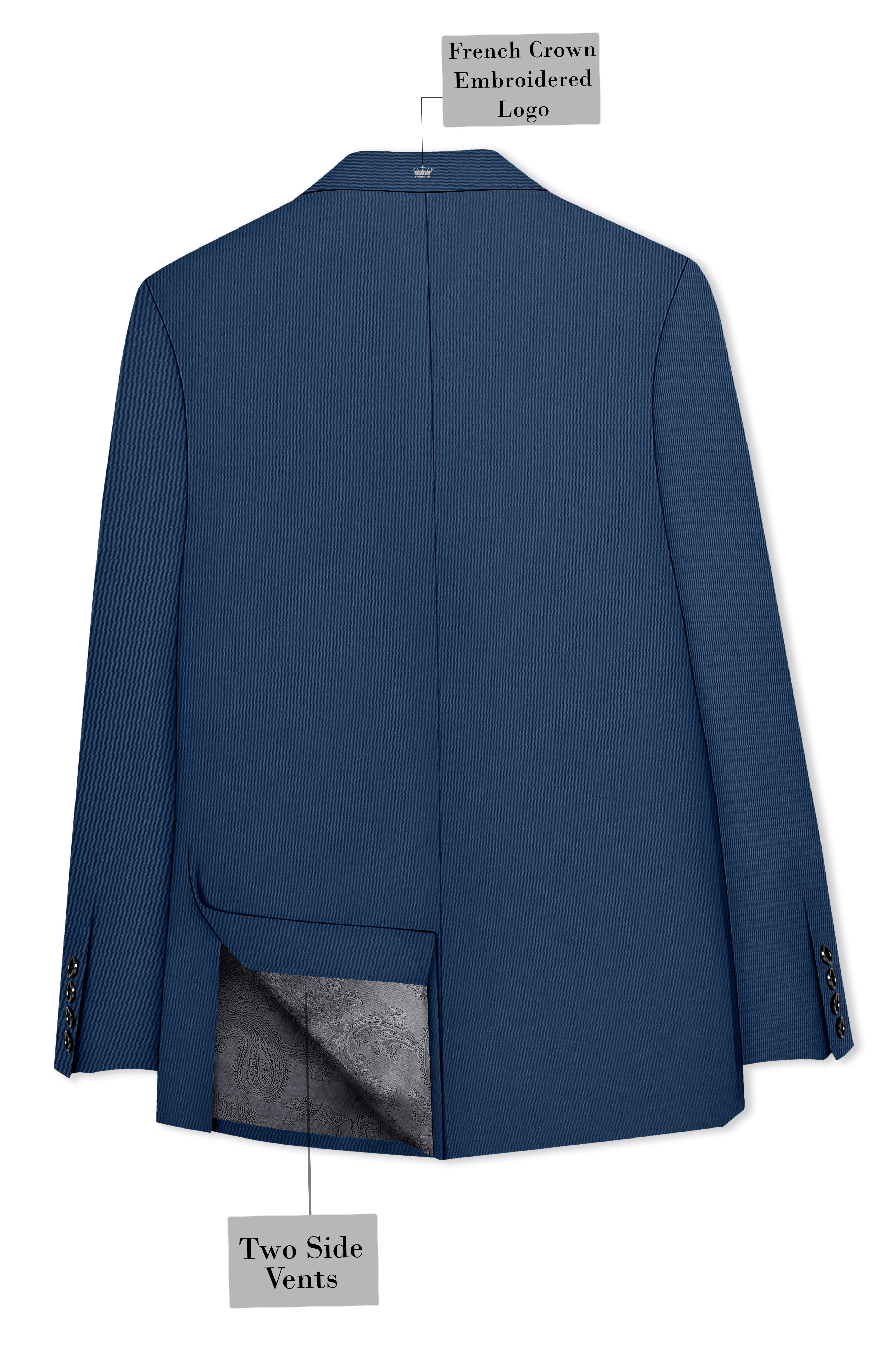 Azuron-Rhino Blue Slight Stretch Subtle Sheen Poly-Viscose Single Breasted Suit ST5519-SB-36, ST5519-SB-38, ST5519-SB-40, ST5519-SB-42, ST5519-SB-44, ST5519-SB-46, ST5519-SB-48, ST5519-SB-50, ST5519-SB-52, ST5519-SB-54, ST5519-SB-56, ST5519-SB-58, ST5519-SB-60