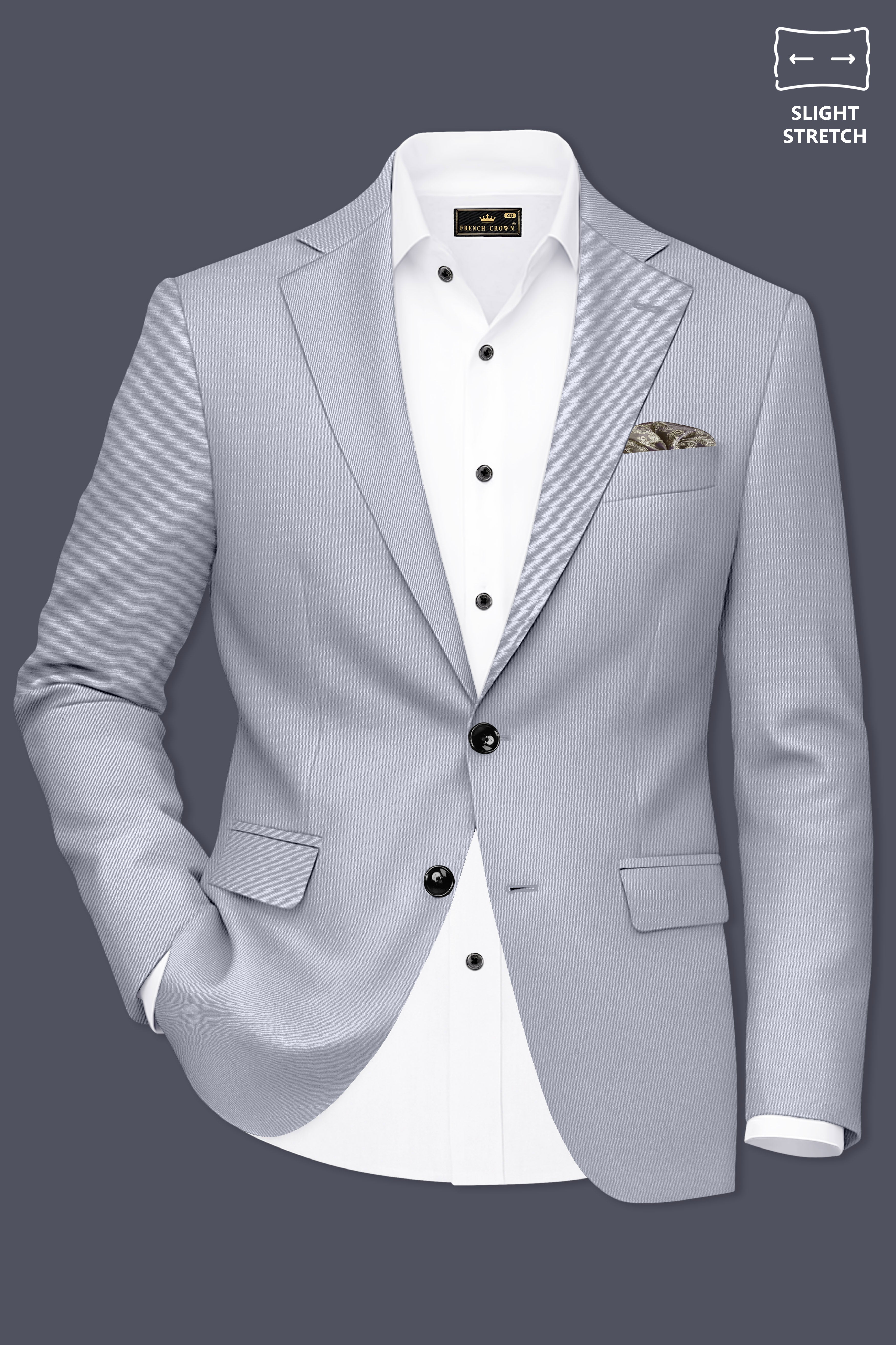 Ashvaro-Manatee Gray Slight Stretch Subtle Sheen Poly-Viscose Single Breasted Suit