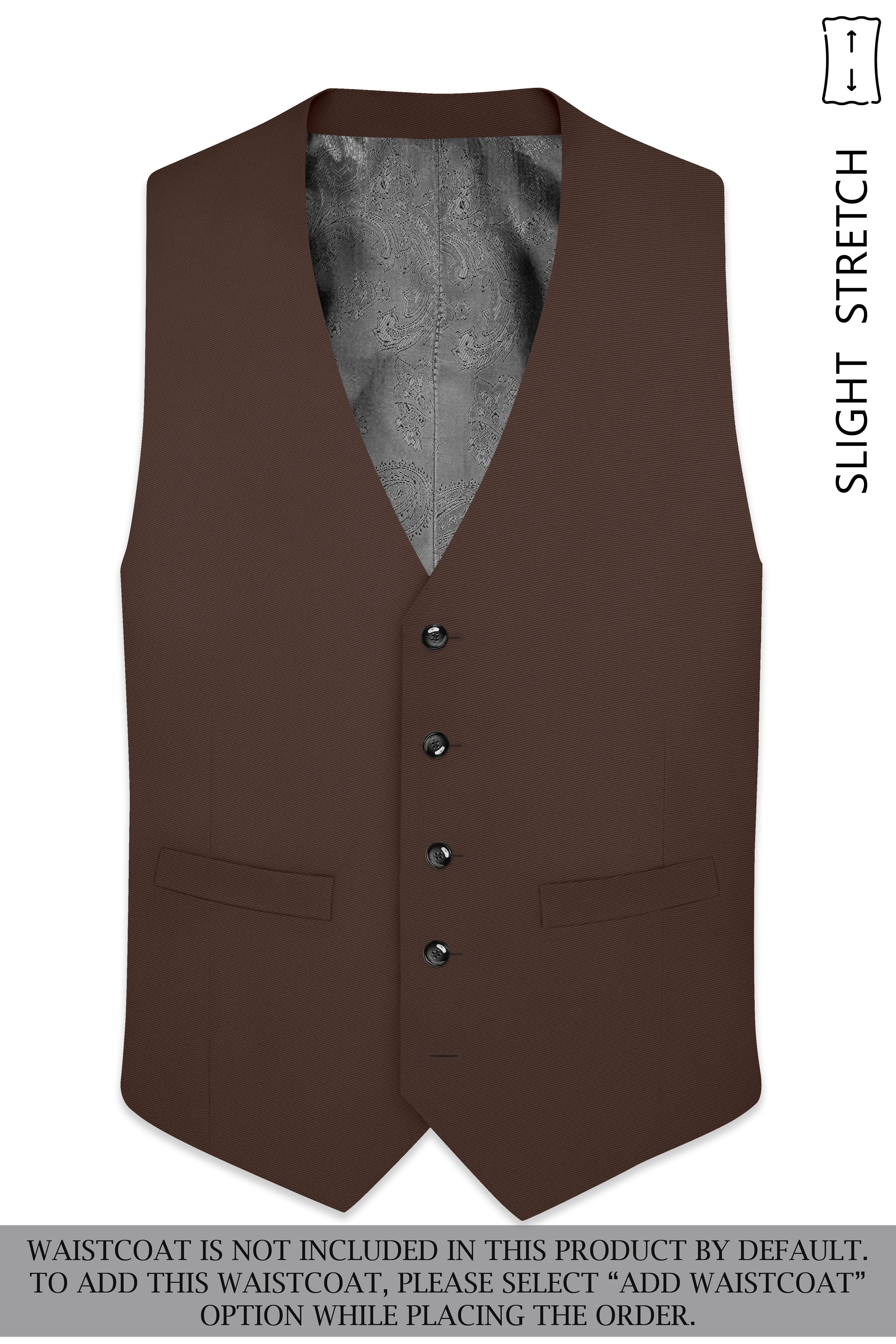 Dunaro-Taupe Brown Slight Stretch Subtle Sheen Poly-Viscose Single Breasted Suit