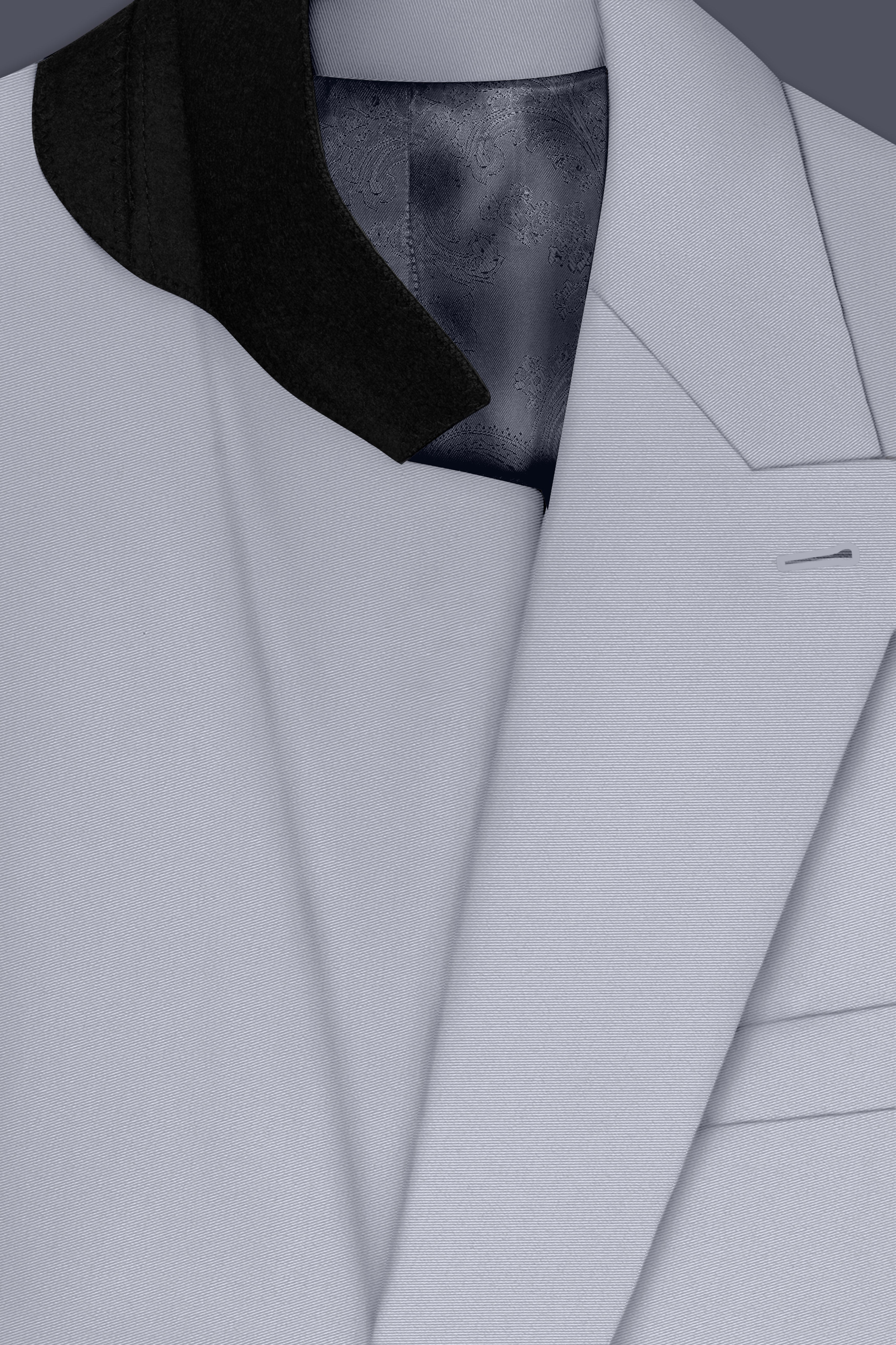 Ashvaro-Manatee Gray Slight Stretch Subtle Sheen Poly-Viscose Double Breasted Suit