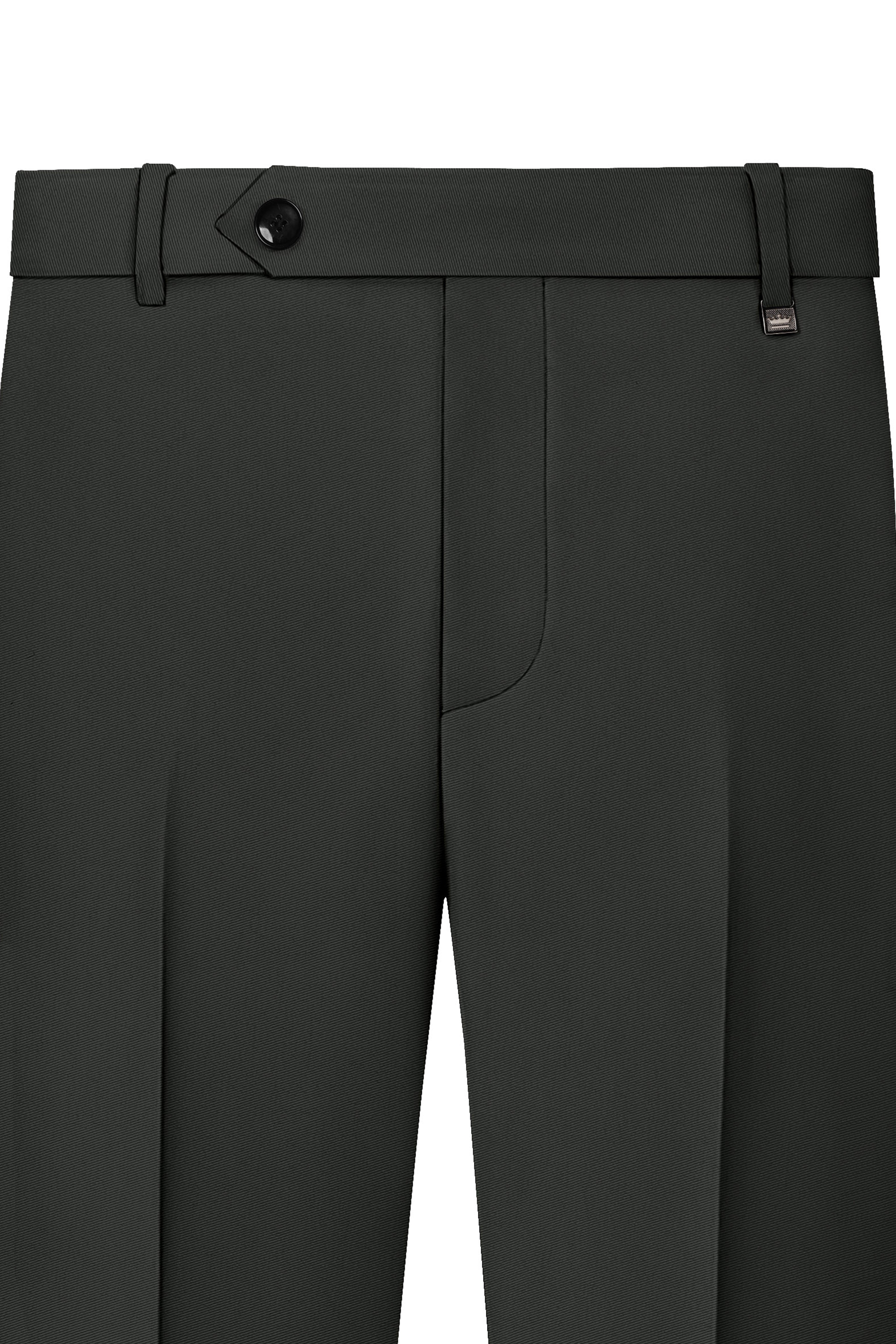 Emeron-Seaweed Green Slight Stretch Subtle Sheen Poly-Viscose Double Breasted Suit